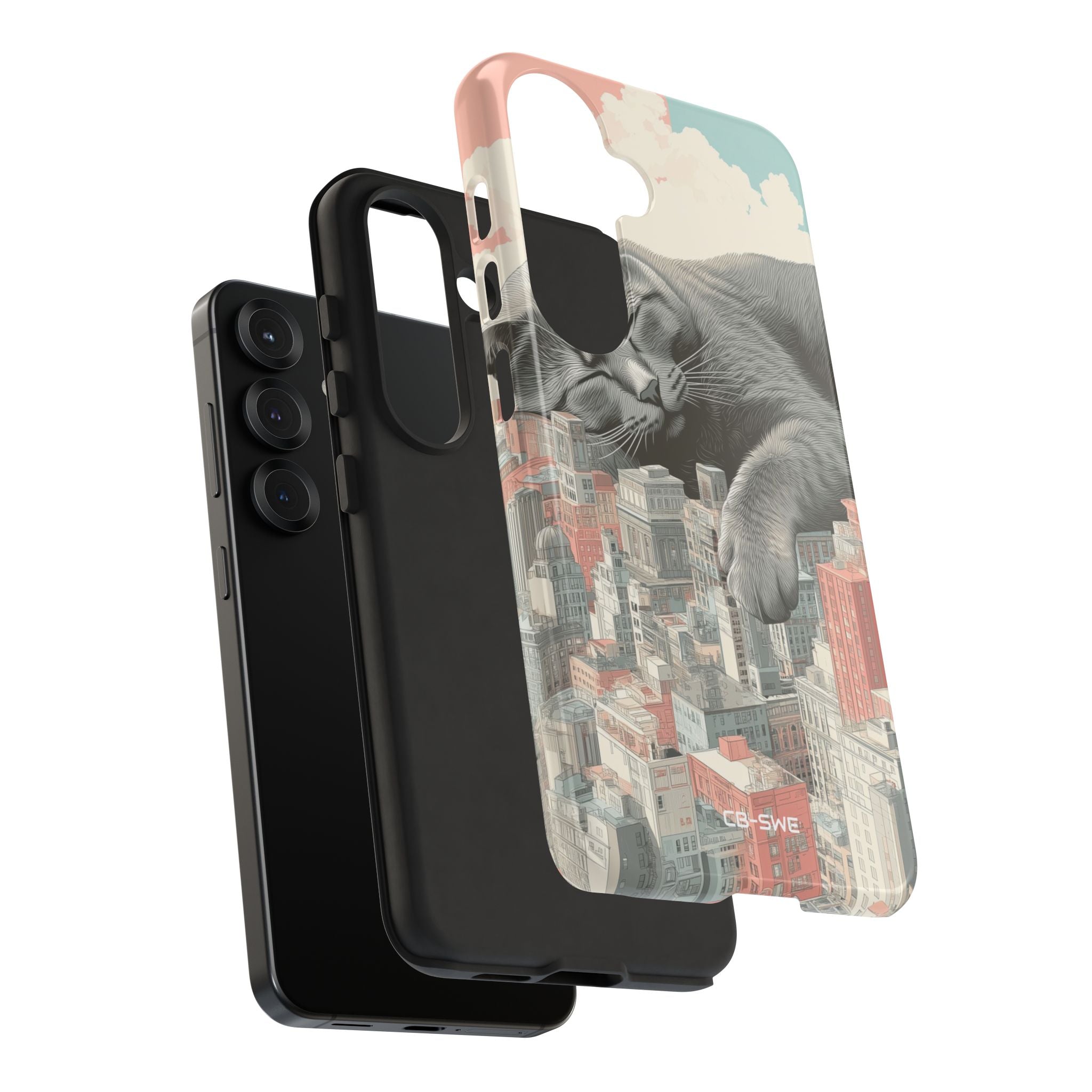 Cat Rests Over City - Samsung Case