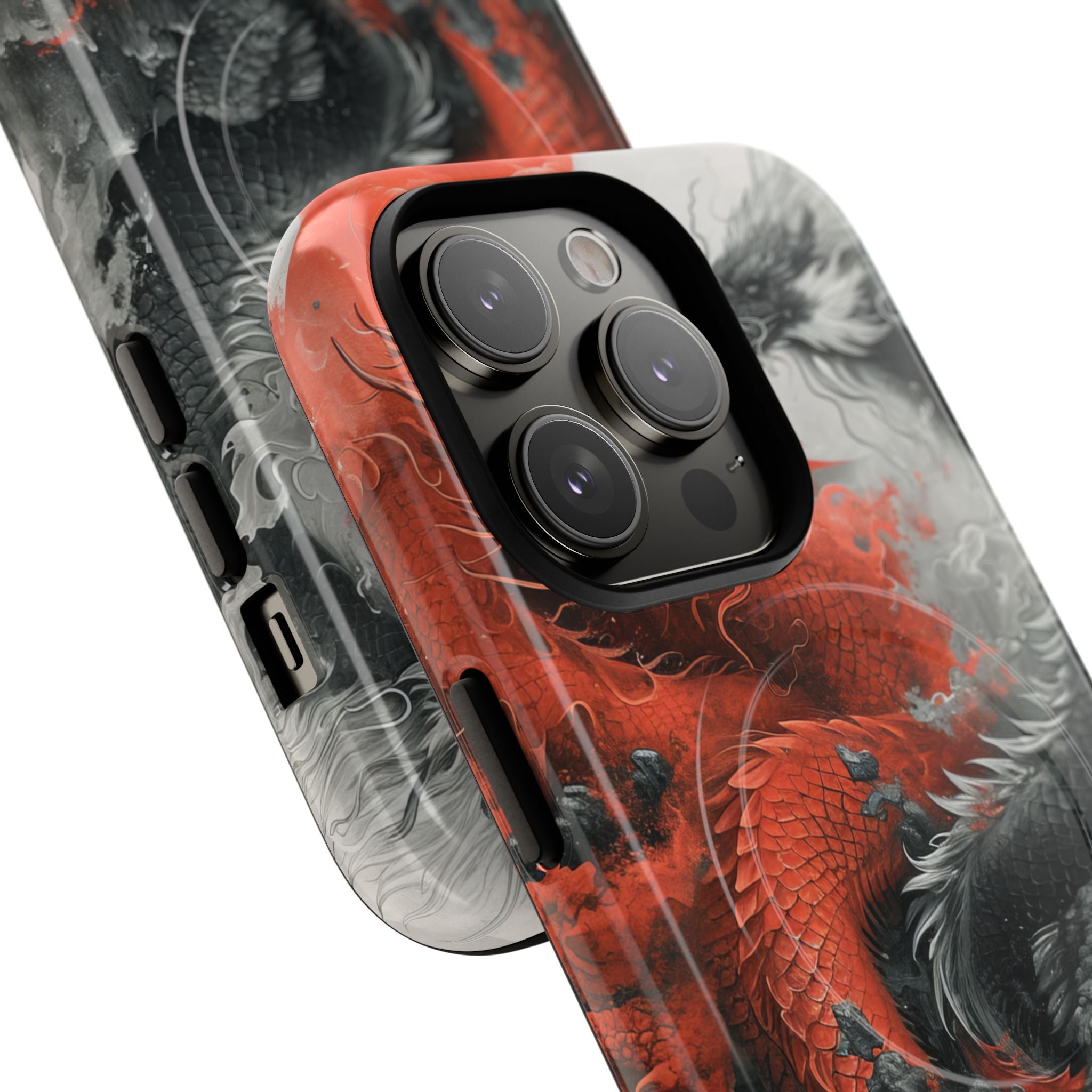 Twin Dragons Crimson iPhone 14 Pro Case - Tough+