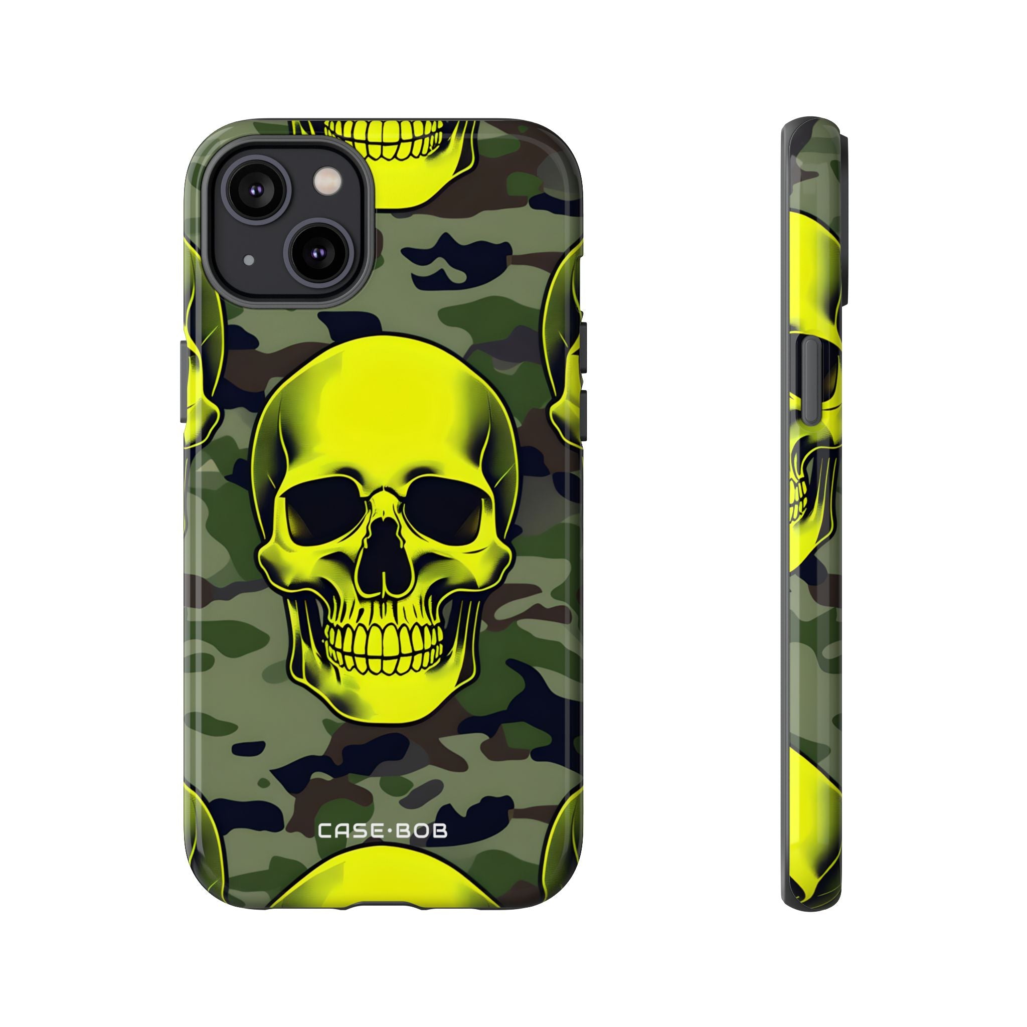 Neon Skull Camo iPhone 14 Plus Case - Tough