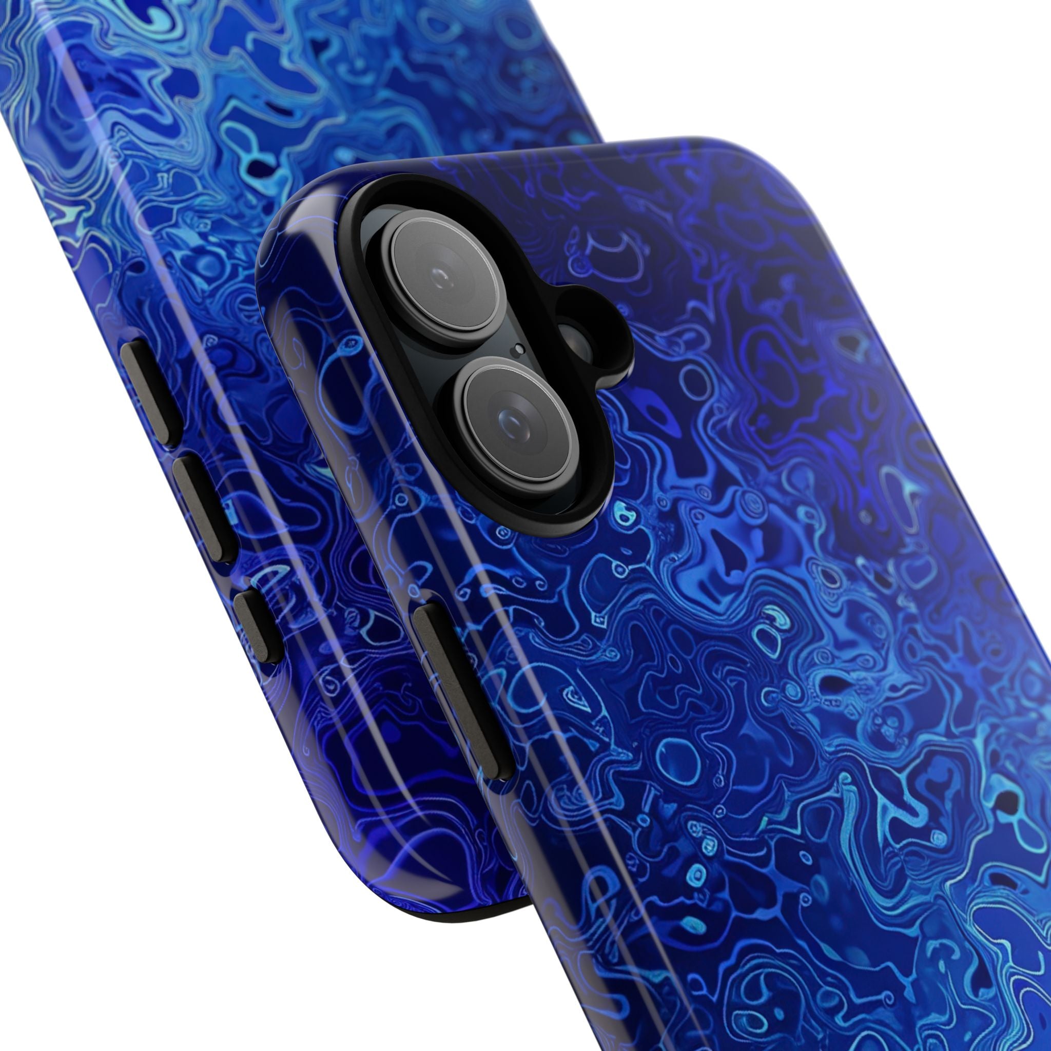 Swirling Blue Currents iPhone 16 - Tough
