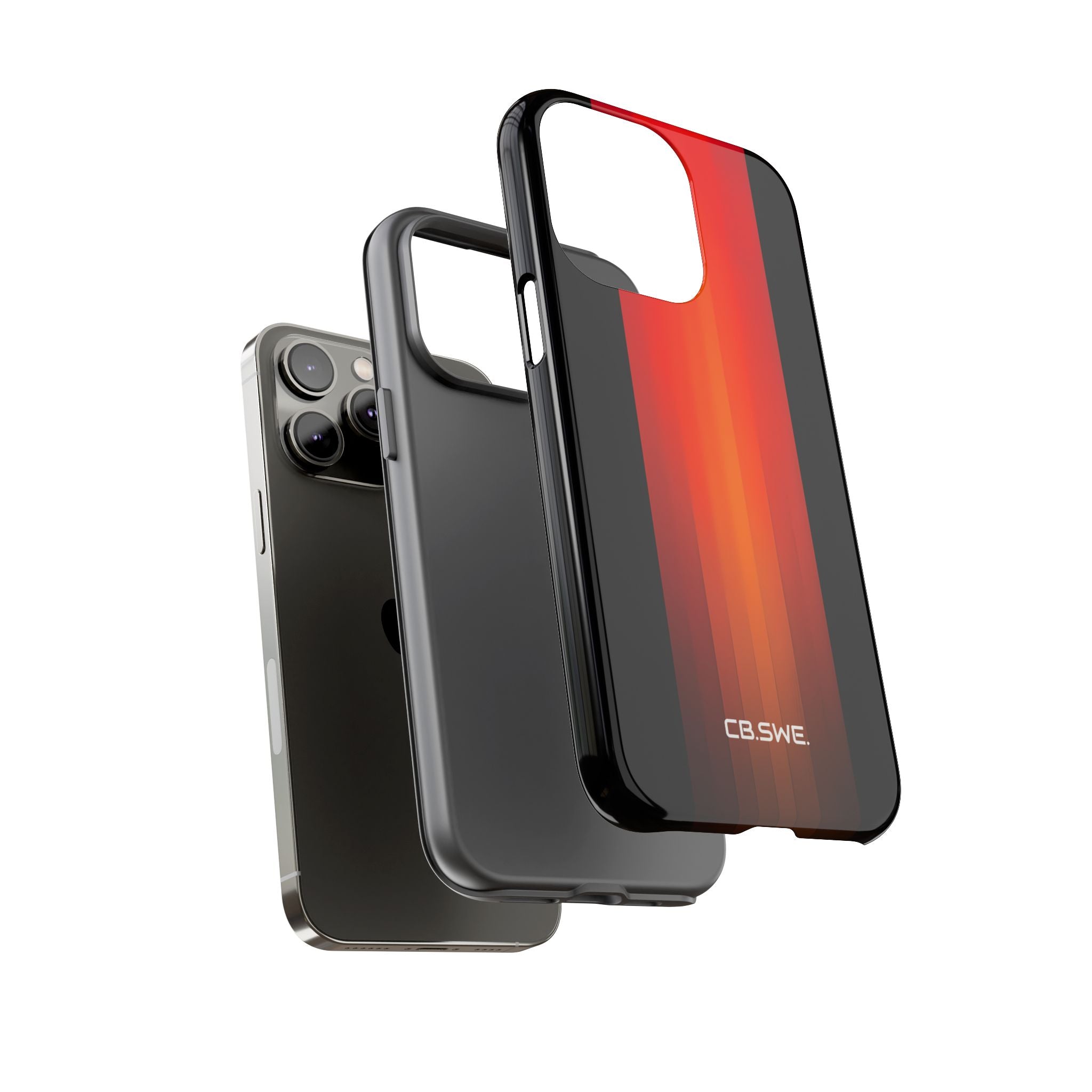 Vibrant Red to Black Gradient Minimalist Phone iPhone 14 - Tough