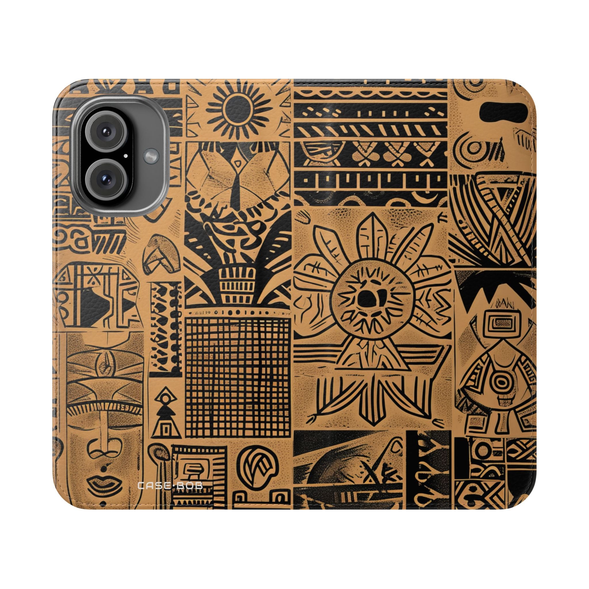 Celestial Faces Brown - iPhone 16 Case - Lompakko