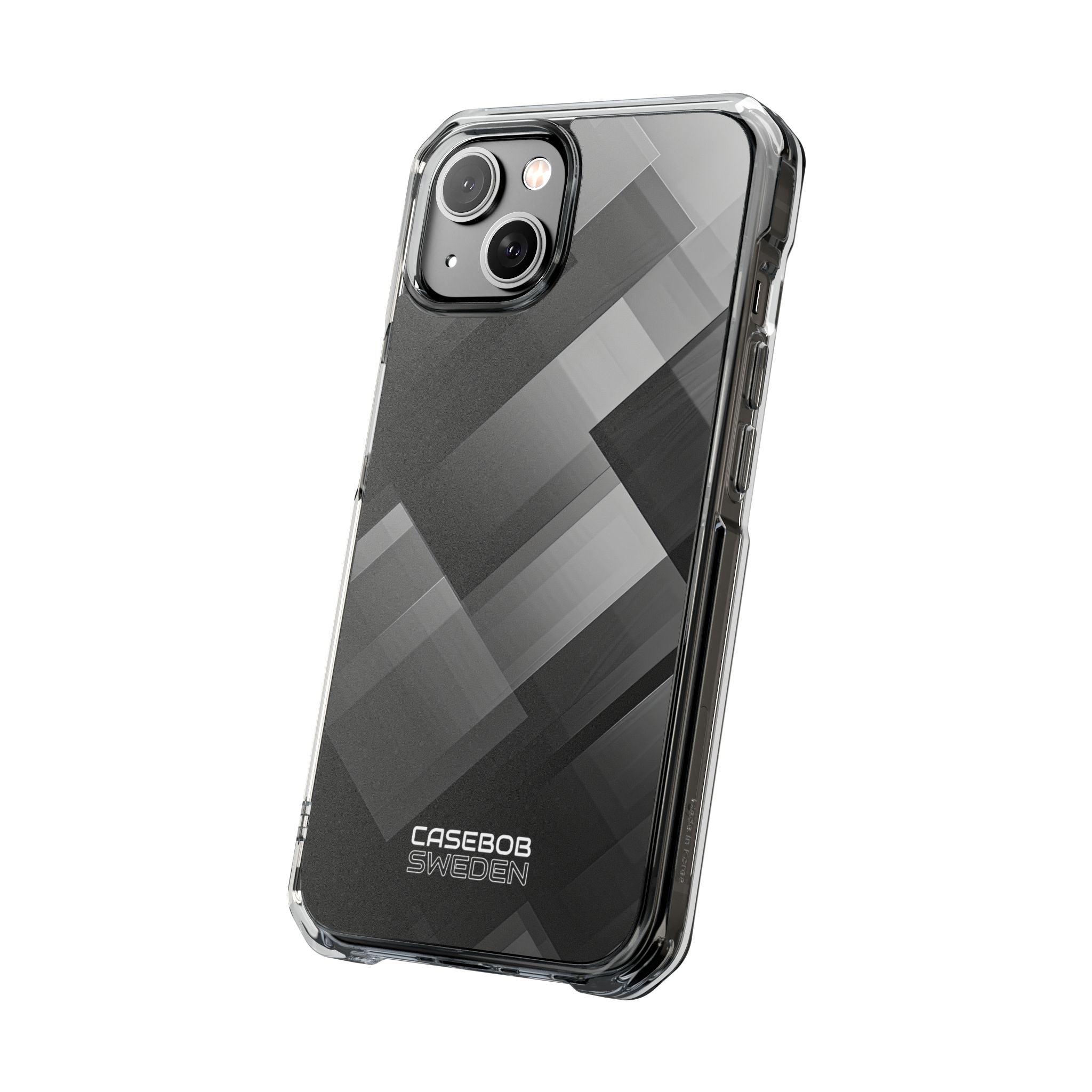 Grayscale Geometric Layers iPhone 14 - Impact Clear+