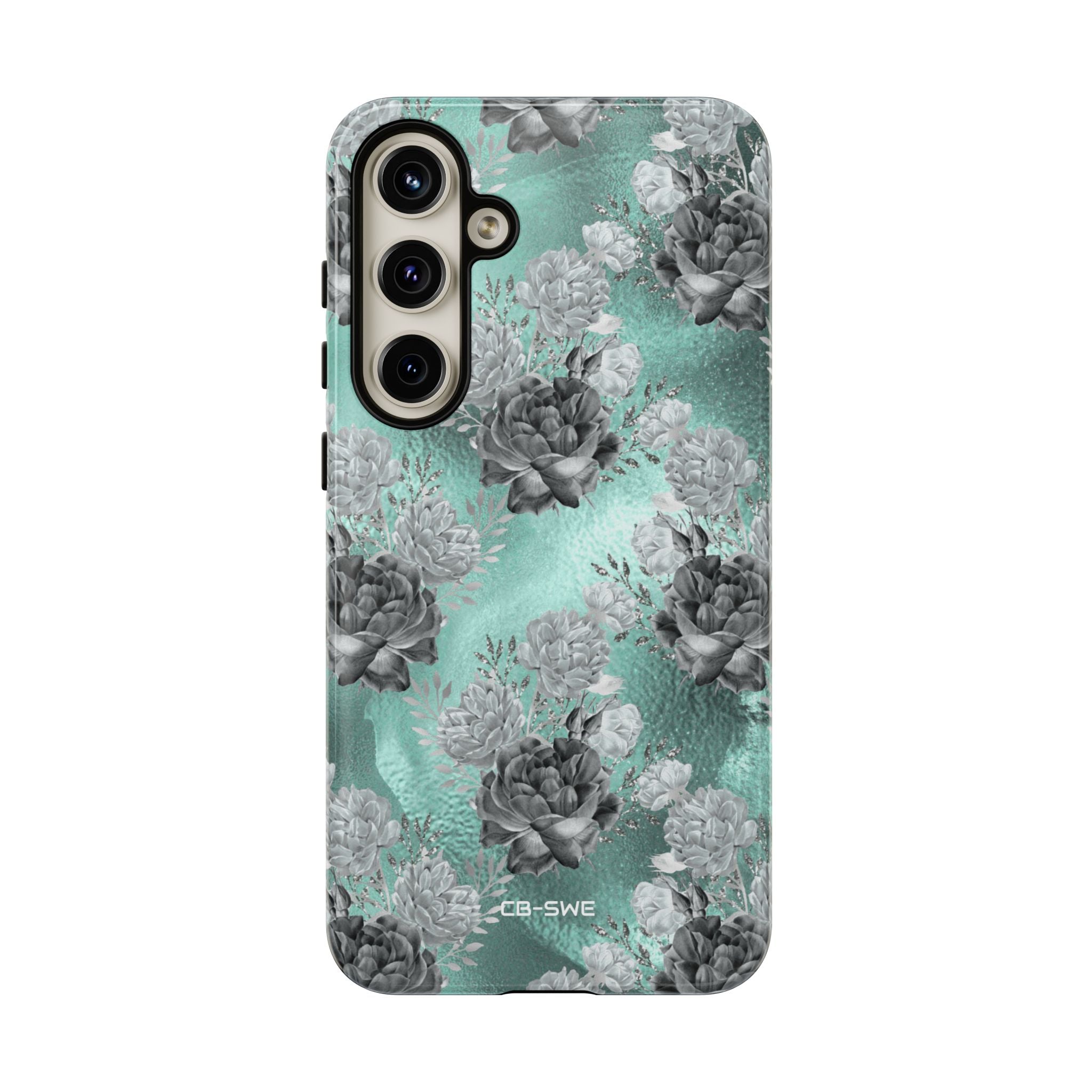 Teal Floral Elegance - Samsung Case