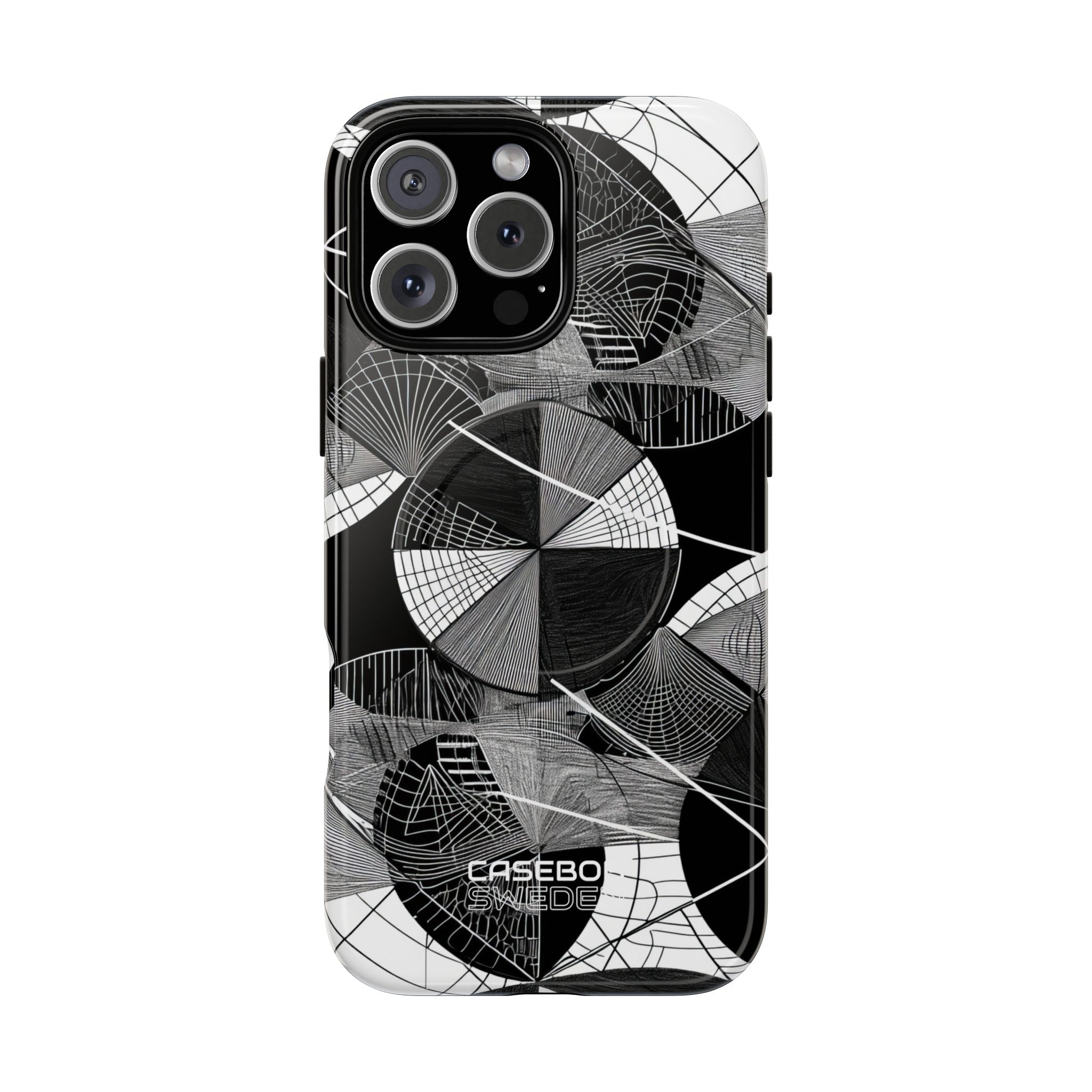 Monochrome Circle Maze iPhone 16 - Tough+