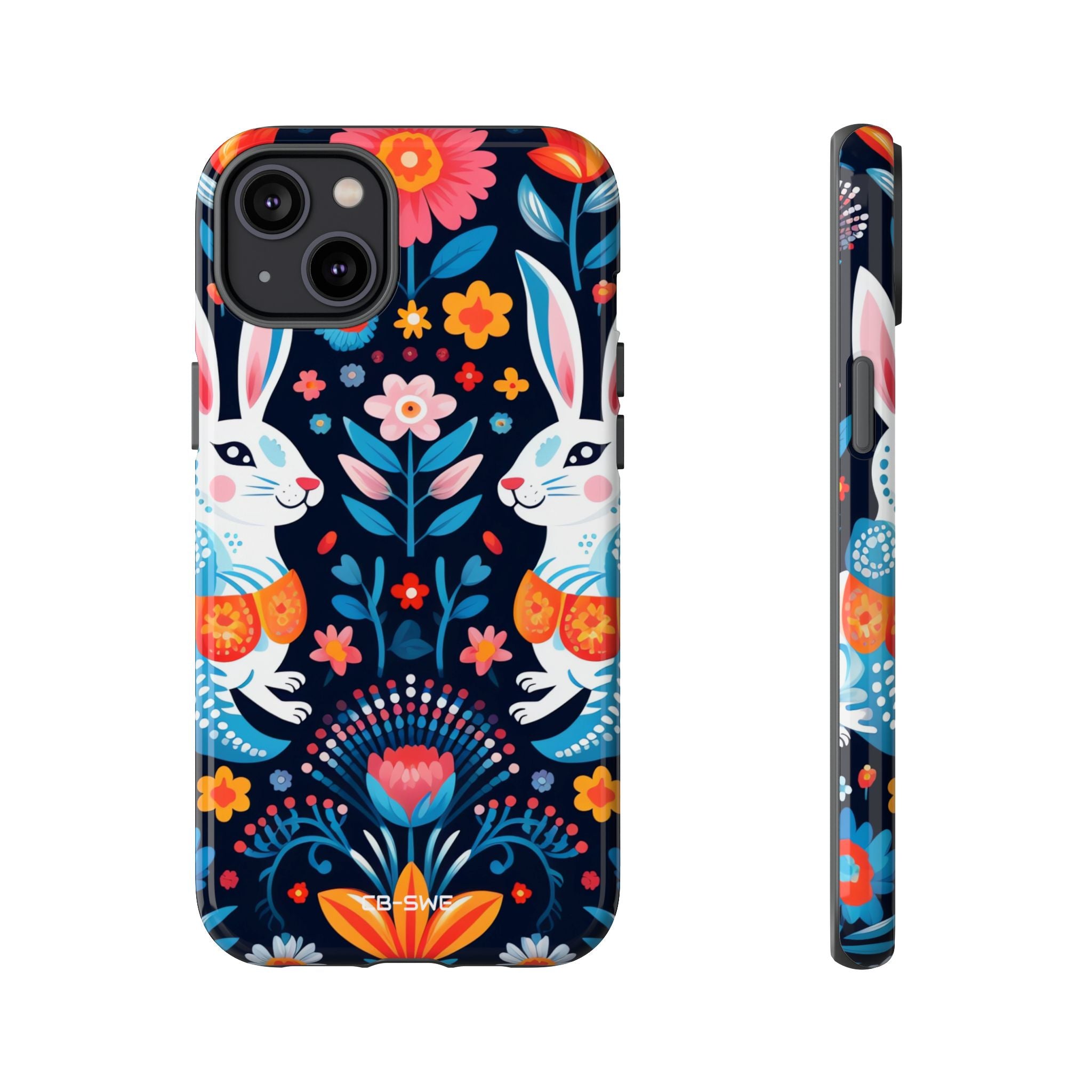 Bunnies Hop Flowers - iPhone Case