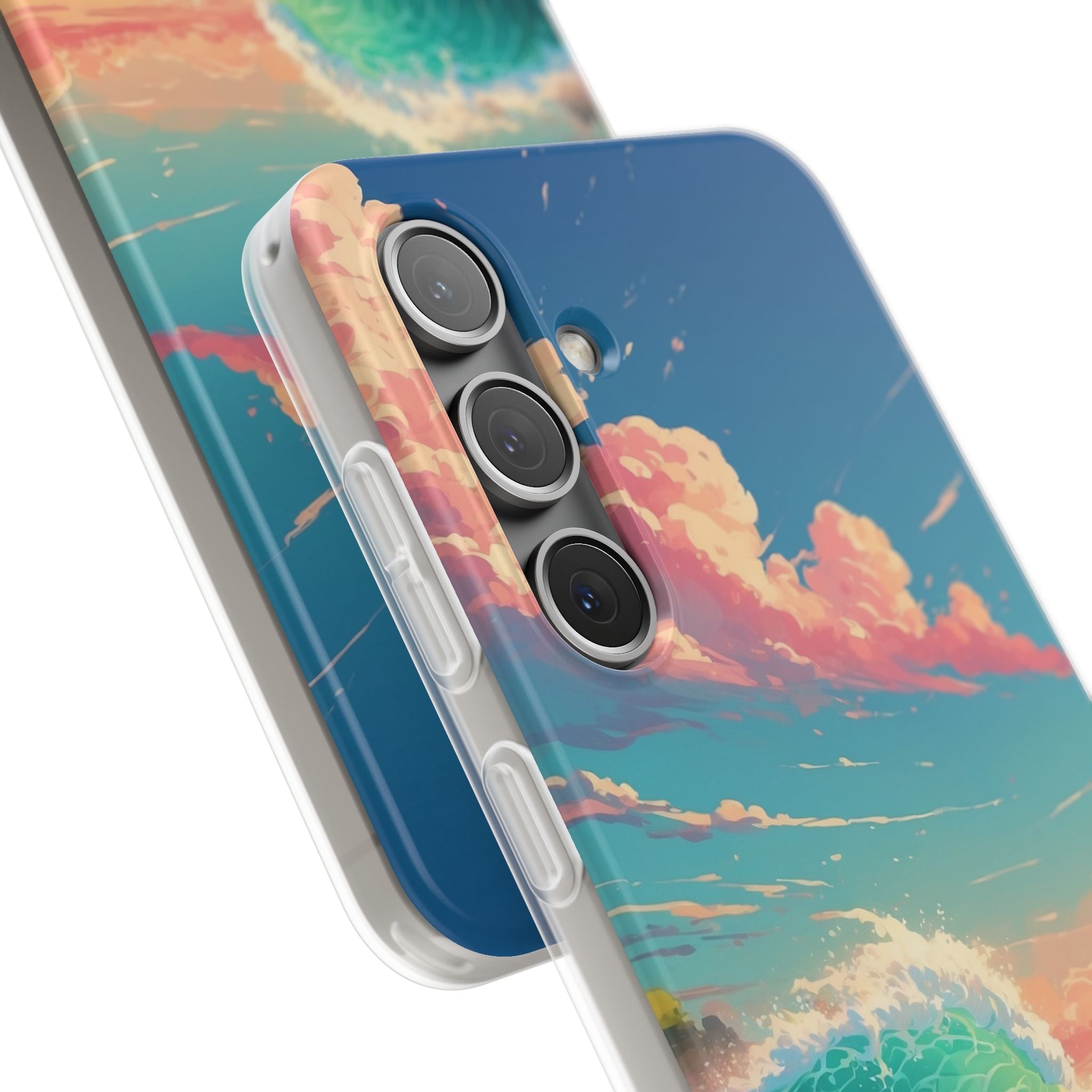 Turquoise Curl Samsung S24 Case - Soft