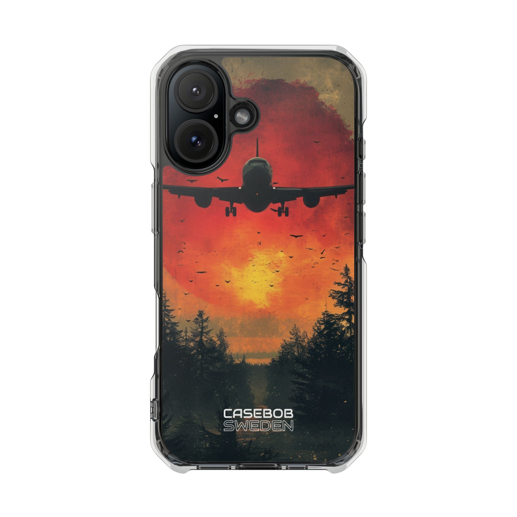 Crimson Sky Flight iPhone 16 - Impact Clear+