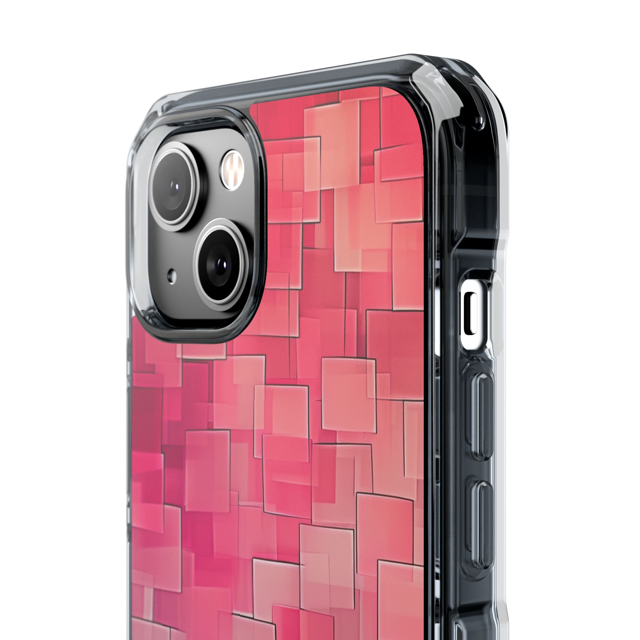 Layered Pink Geometry iPhone 14 - Impact Clear+