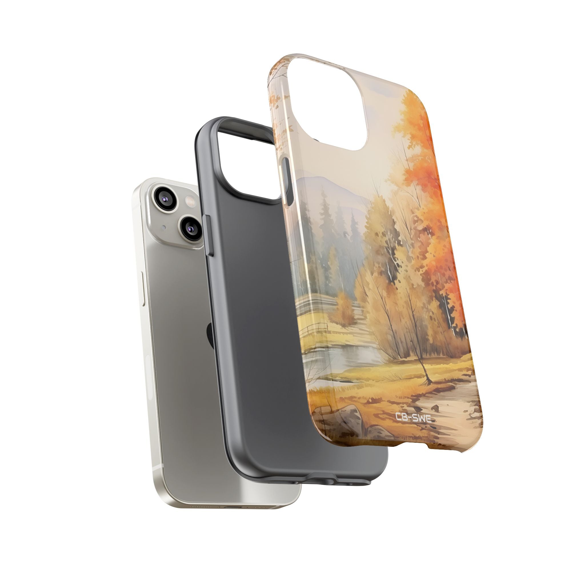 Golden Leaves Drift - iPhone Case