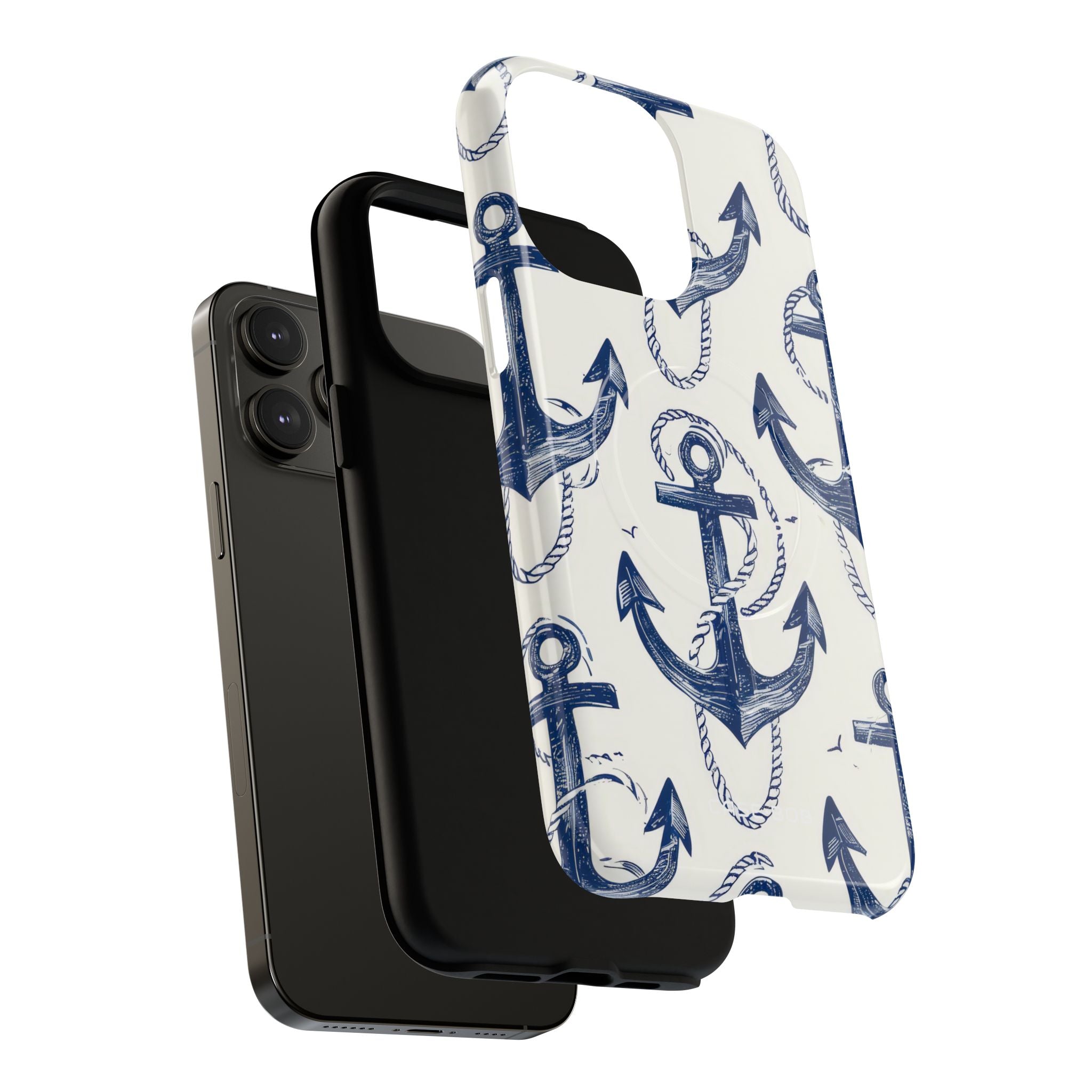 Navy Anchor Loop iPhone 14 Pro Max Case - Tough+