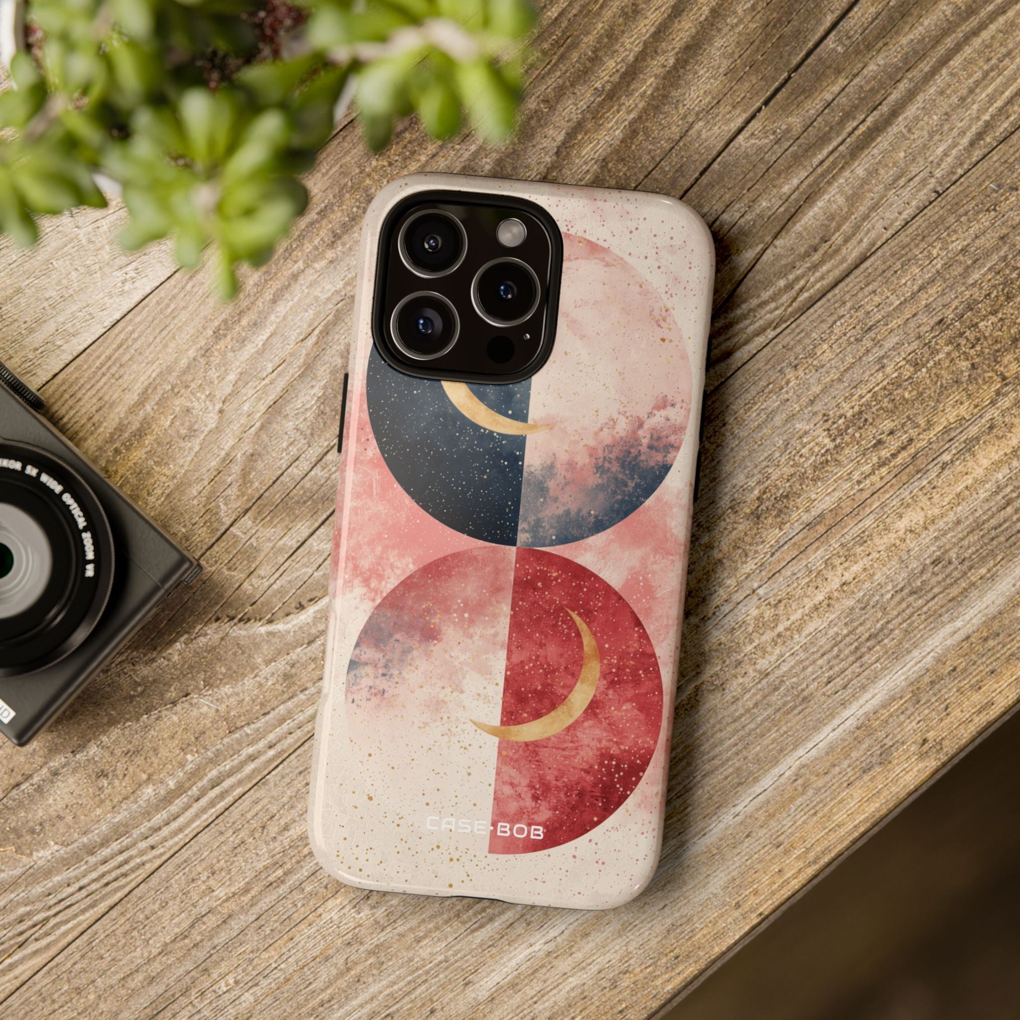 Golden Crescent Circles iPhone 16 Pro Max Case - Tough