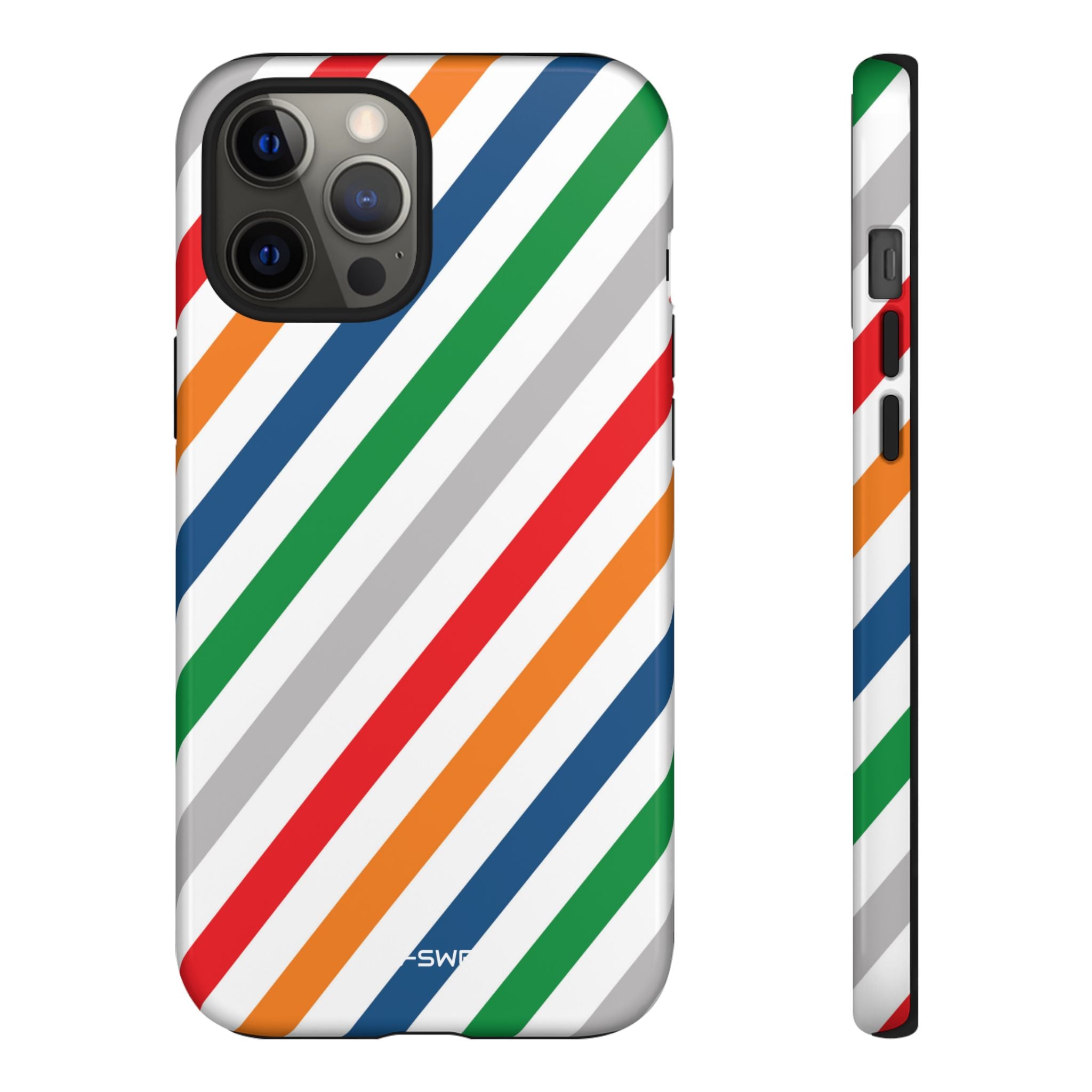 Vibrant Geometric Stripes - iPhone Case