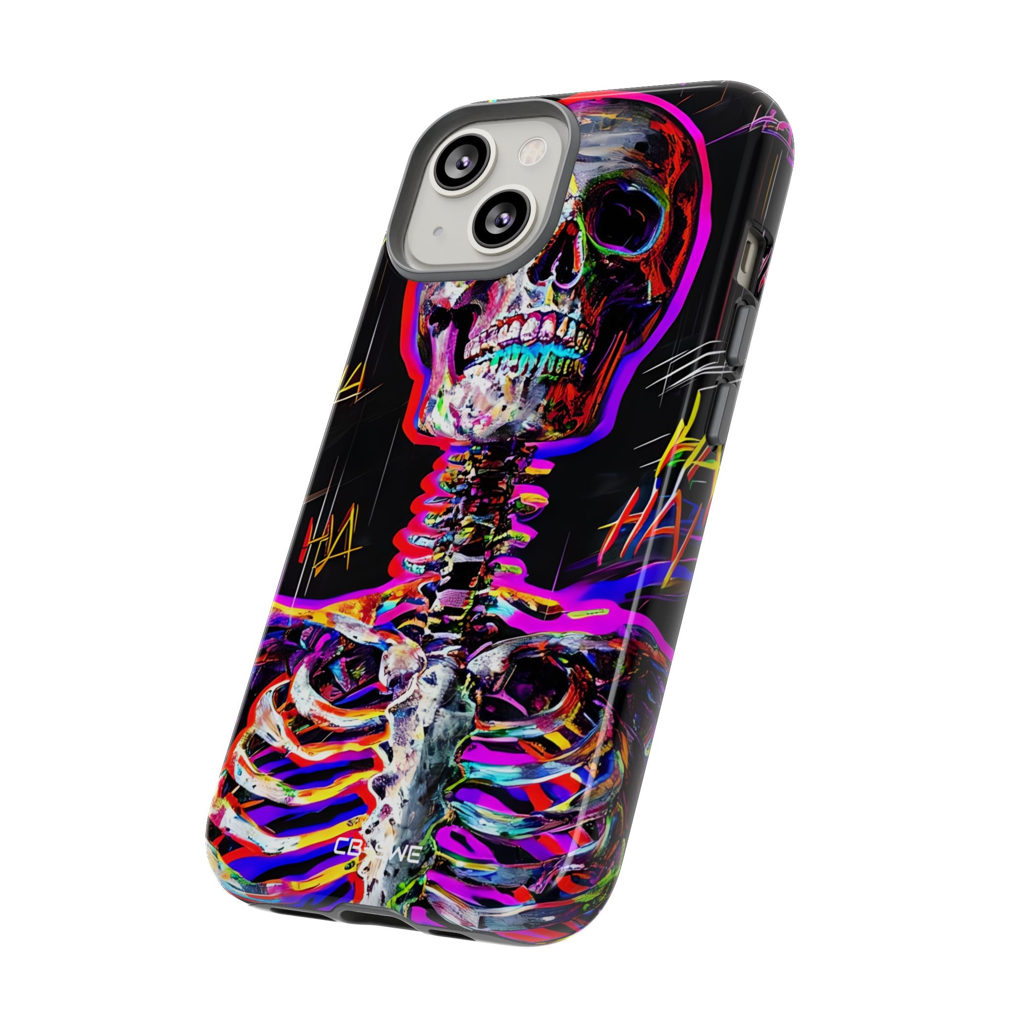 Neon Skeleton Chaos - iPhone Case