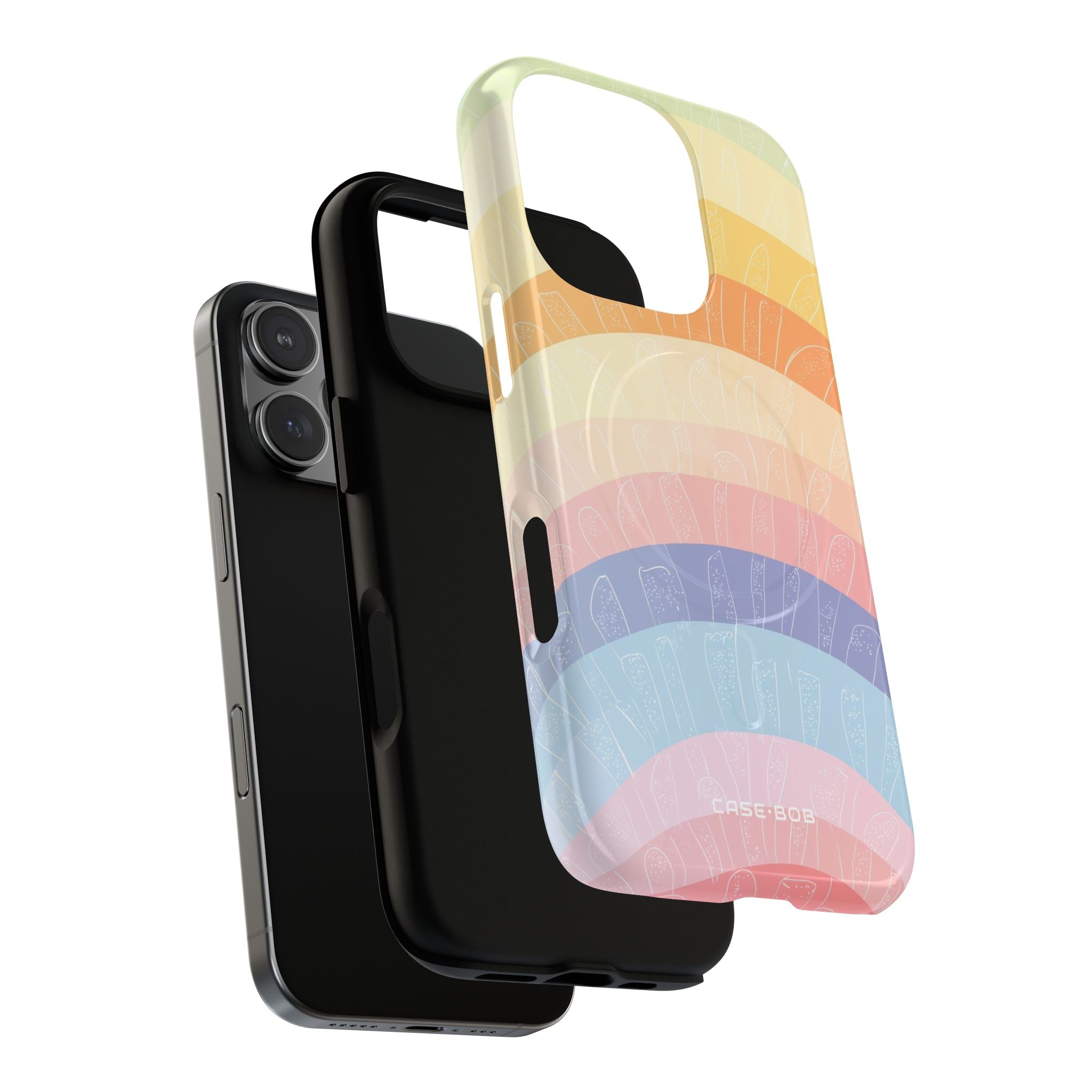 Pastel Rainbow Bands iPhone 16 Pro Case - Tough+