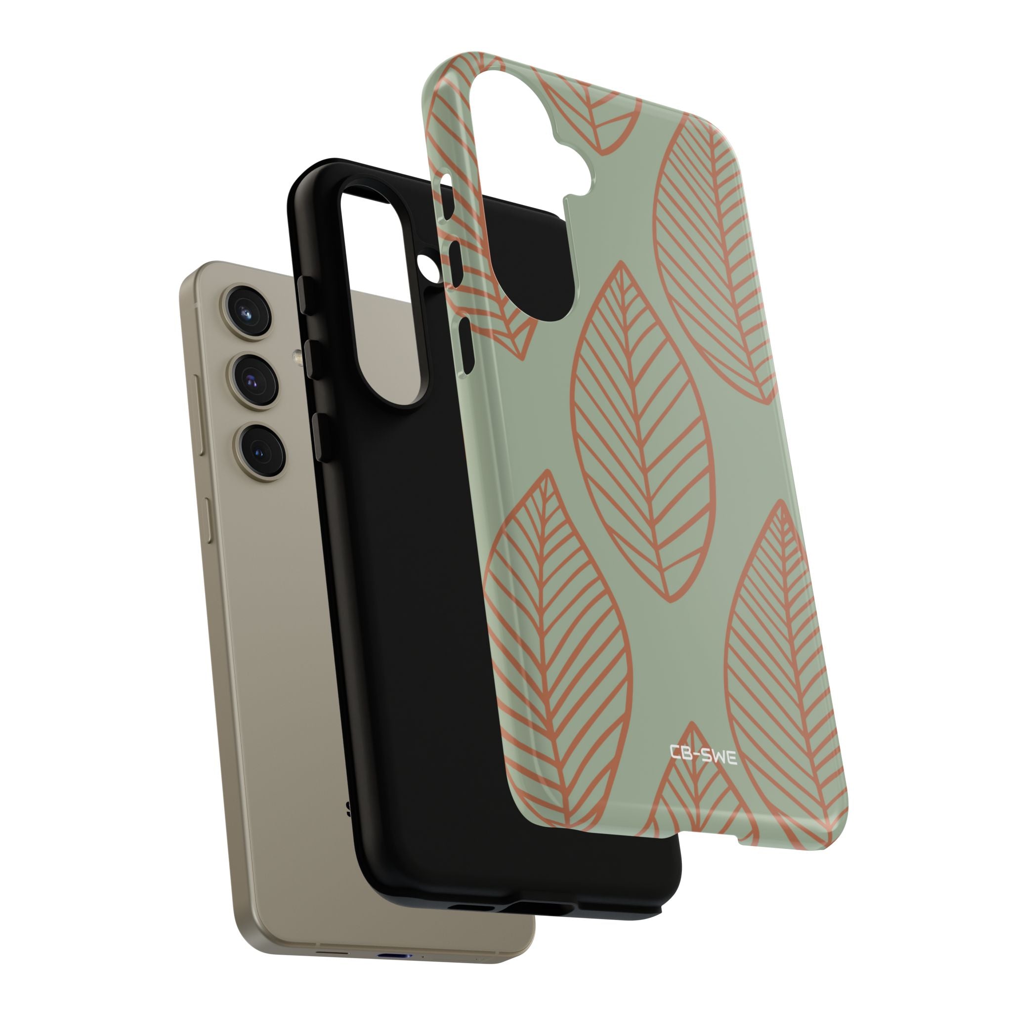 Mint and Orange Leaves - Samsung Case
