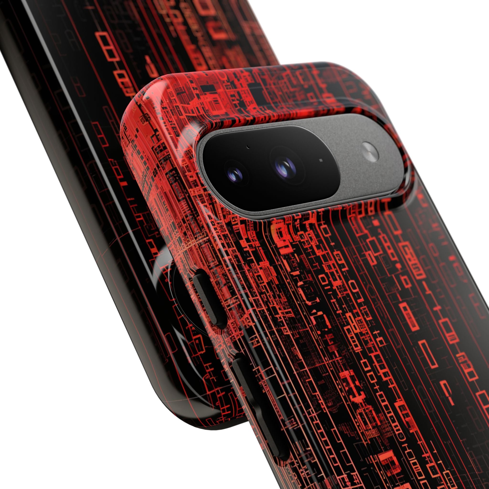 Crimson Glyphs Google Pixel 9 Case - Tough