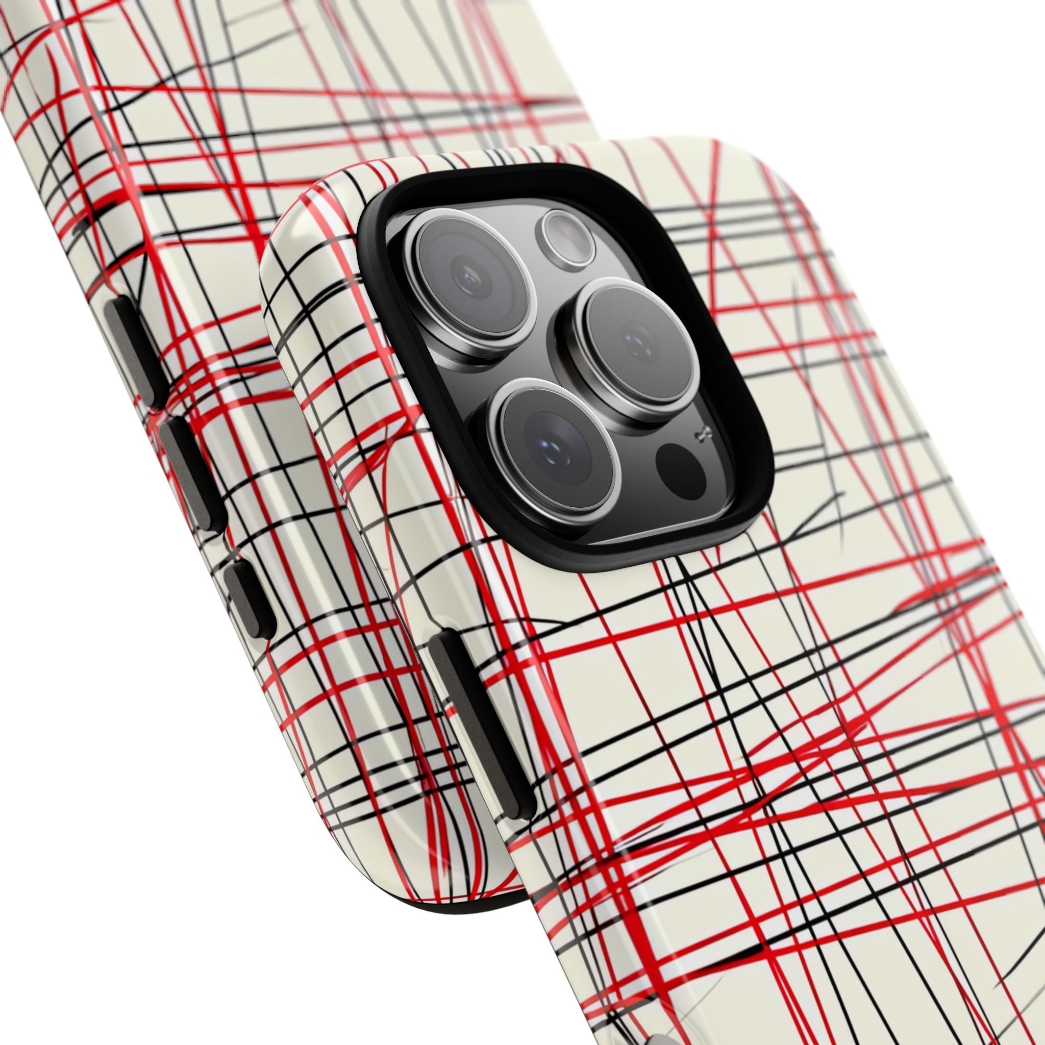 Crimson Wire Tangle iPhone 16 - Tough