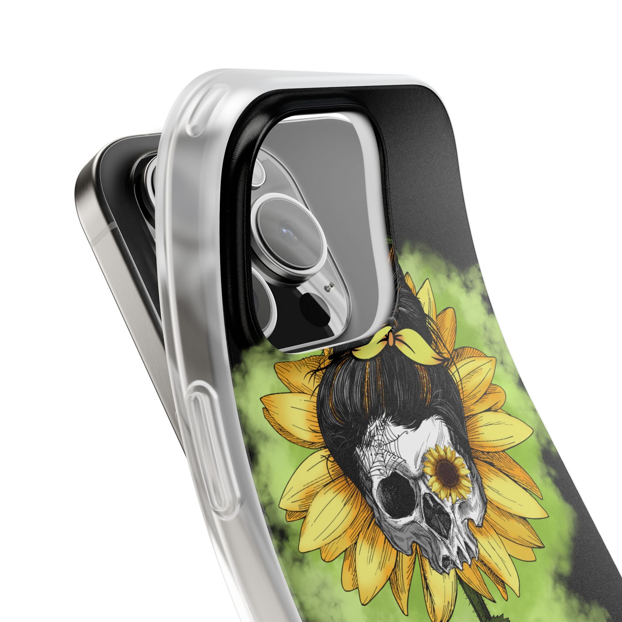 Sunflower Skull iPhone 16 Pro Case - Soft