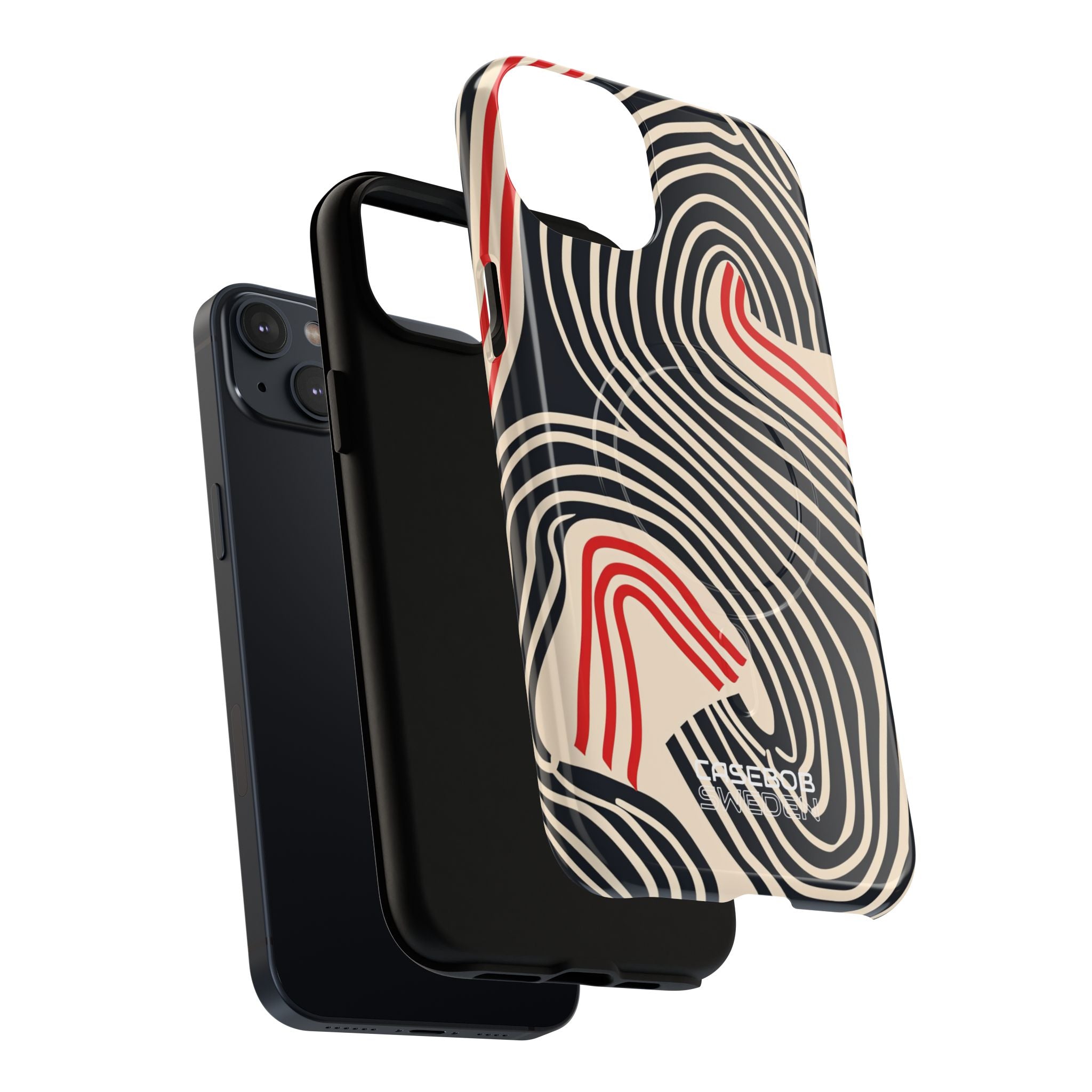 Wavy Red Flow iPhone 14 - Tough+