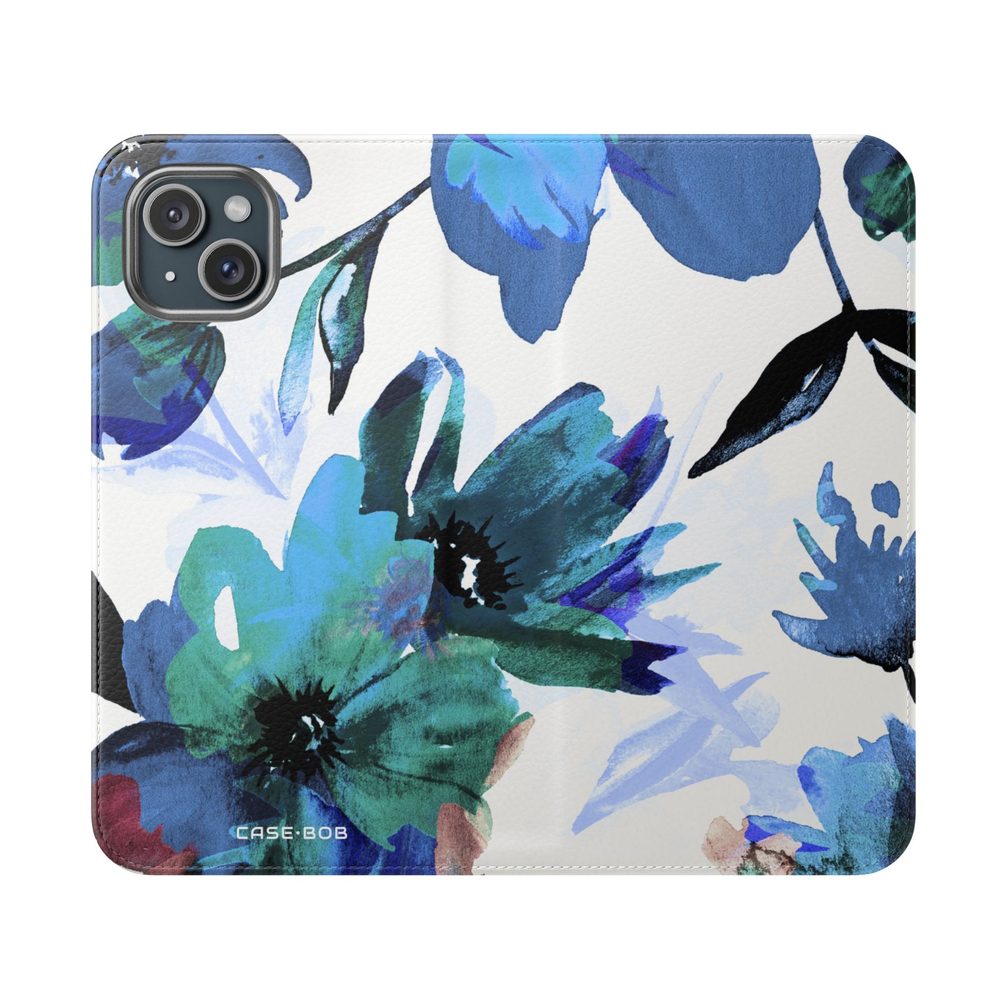 Blue Bloom - iPhone 15 Plus Case - Wallet