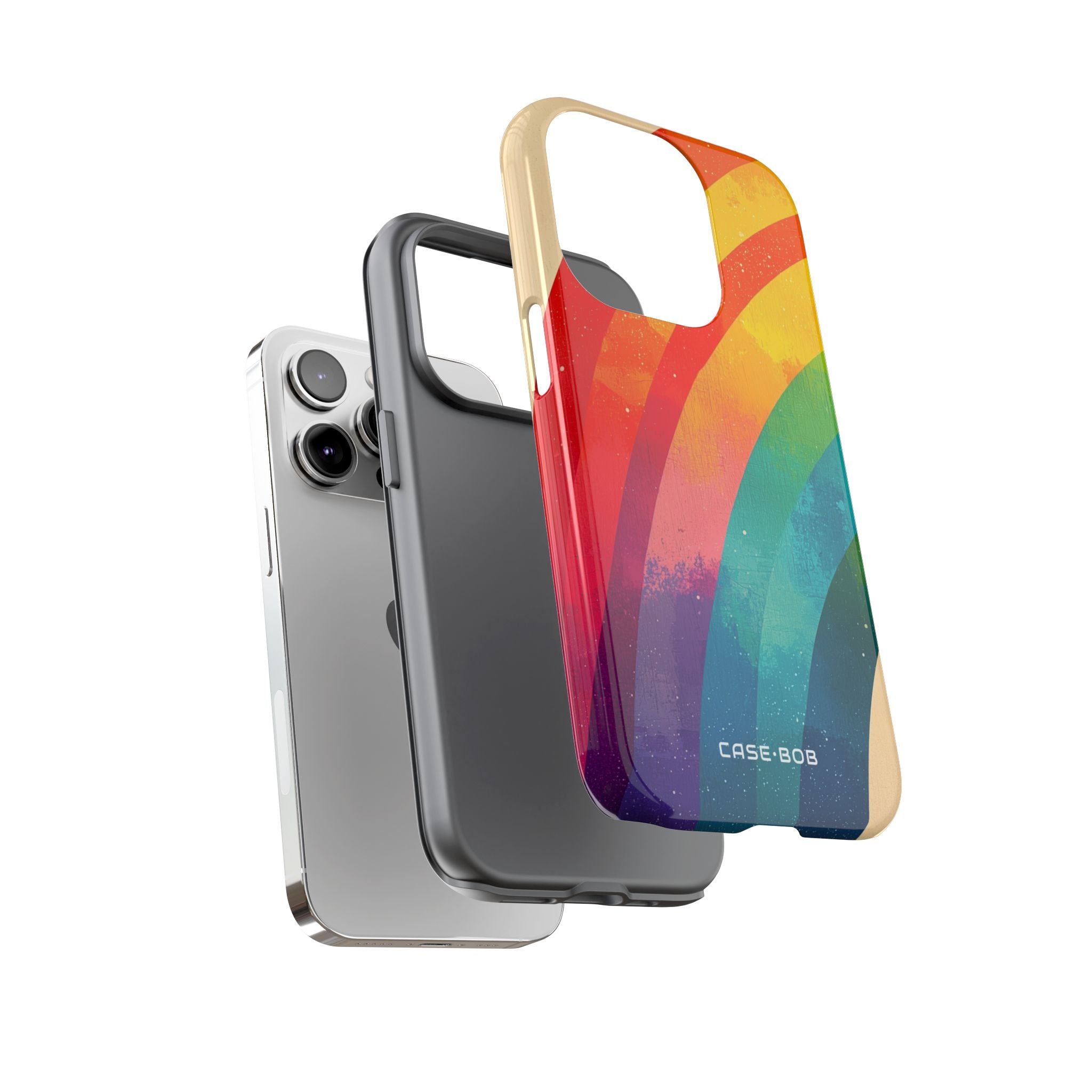 Textured Rainbow Arc iPhone 14 Pro Case - Tough