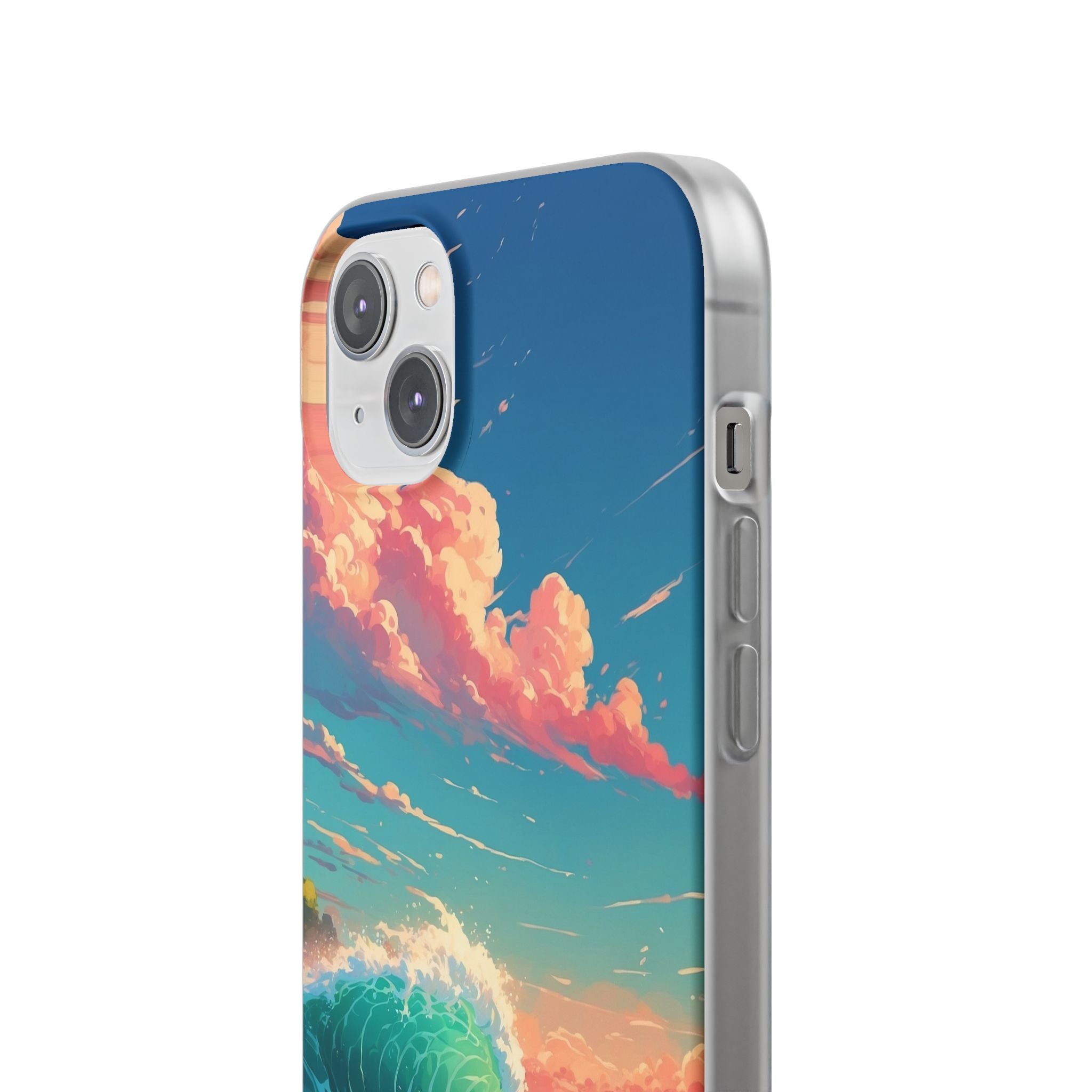 Turquoise Curl iPhone 14 Plus Case - Soft