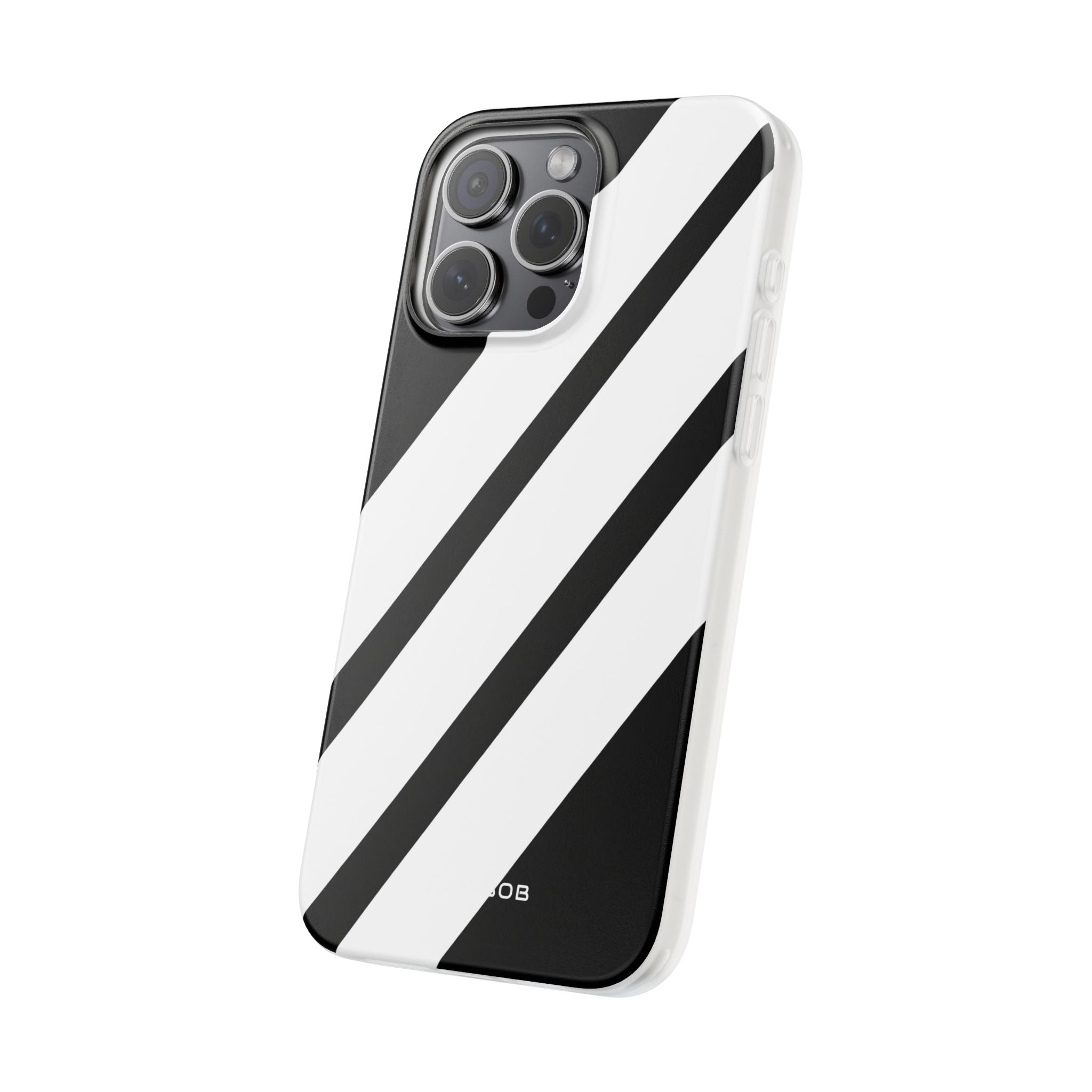 Diagonal Bands Noir iPhone 15 Pro Max Case - Soft