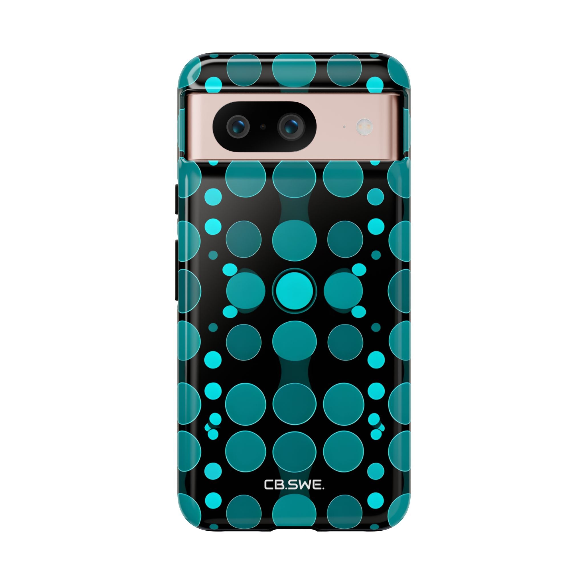 Modern Teal Aqua Circular Seamless Google Pixel 8 - Tough