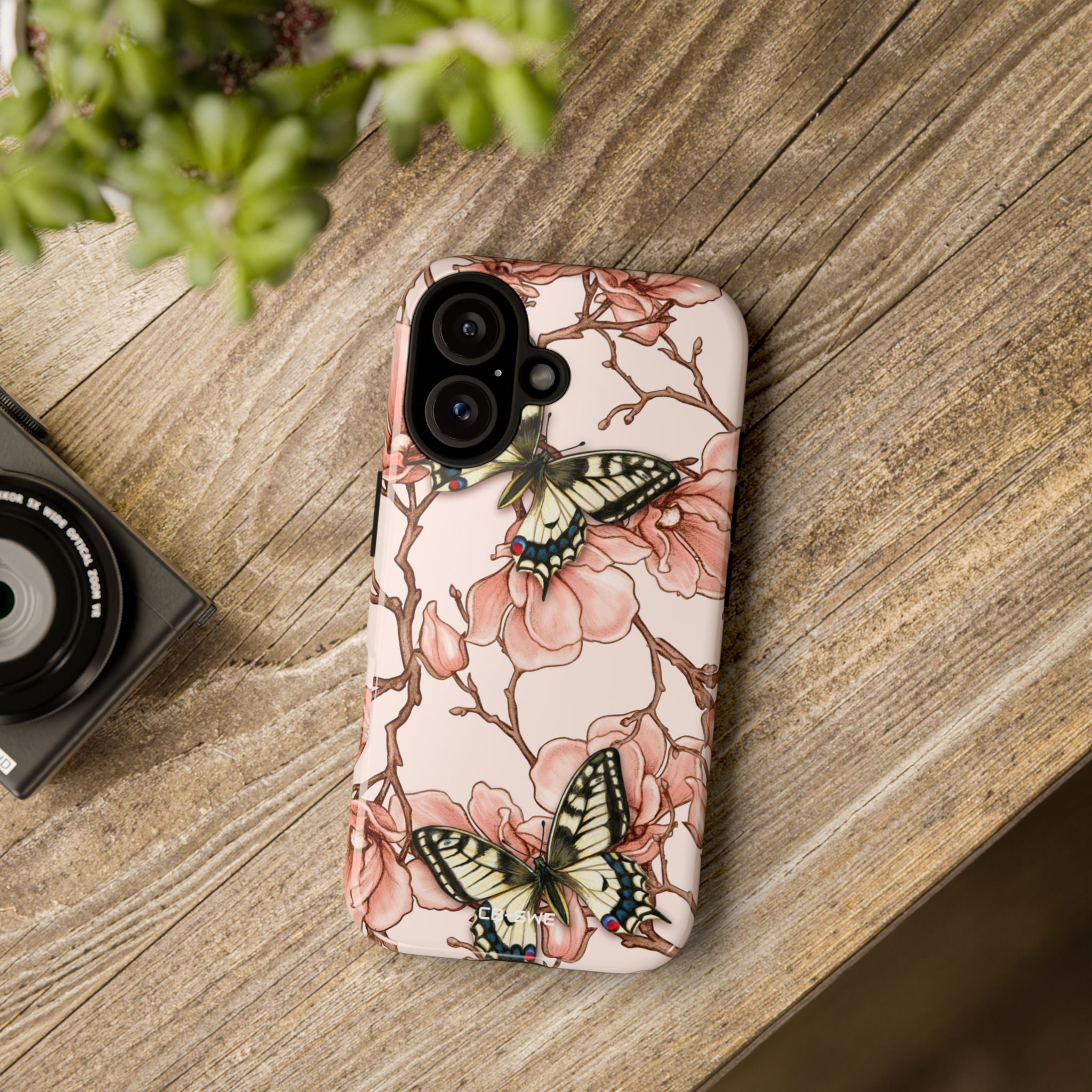 Butterflies and Magnolias Harmony - iPhone Case