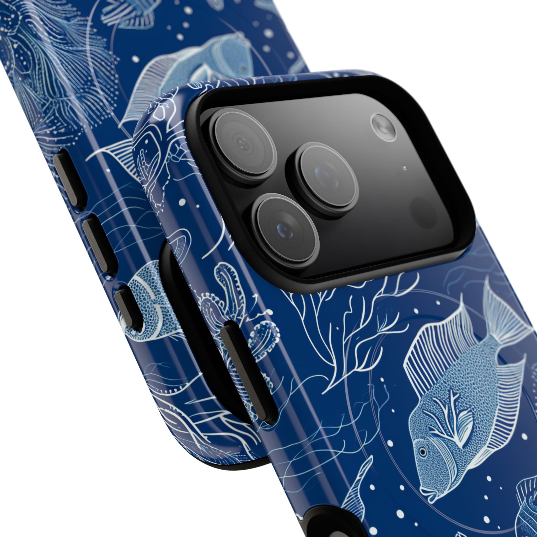 Navy Scale Reef iPhone 17 Pro Case - Tough+