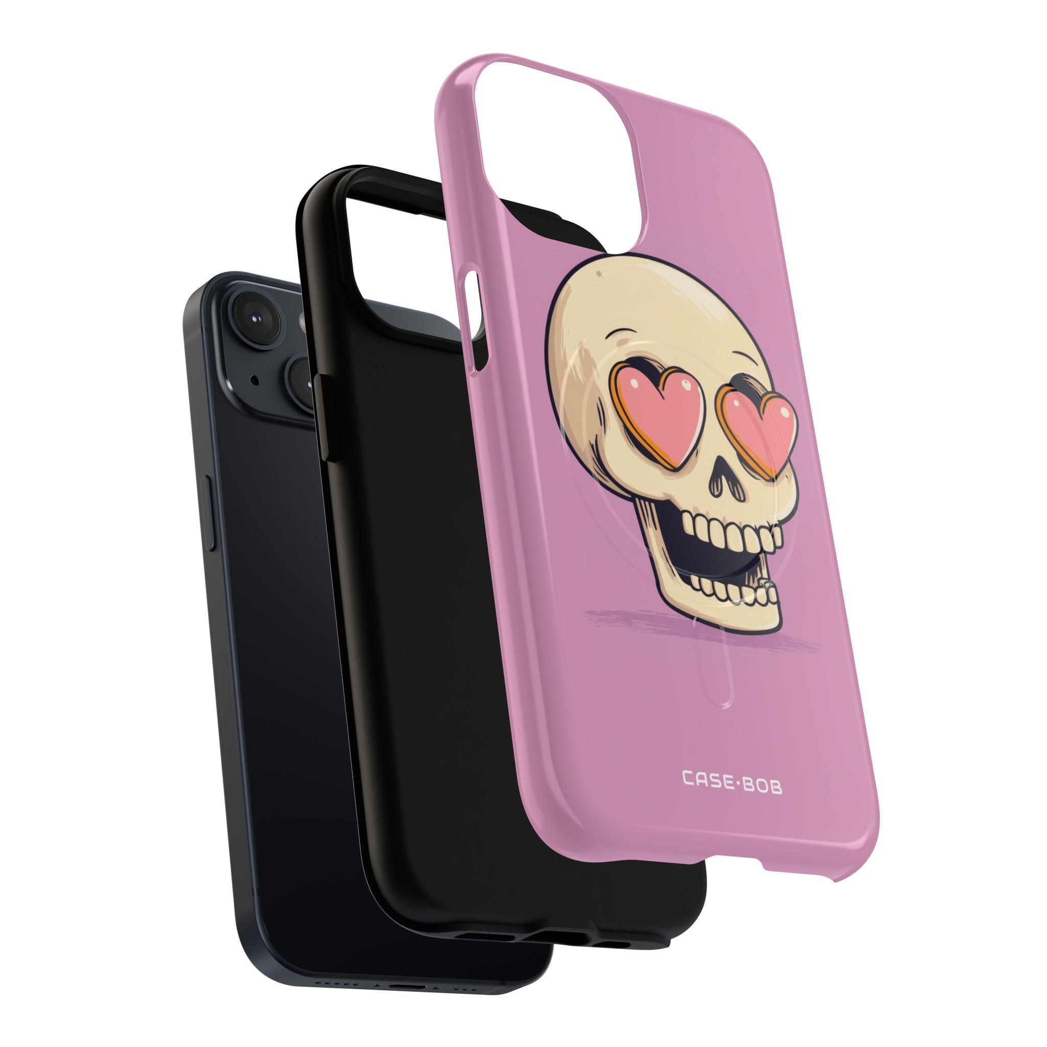 Heart Eyed Skull iPhone 14 Case - Tough+