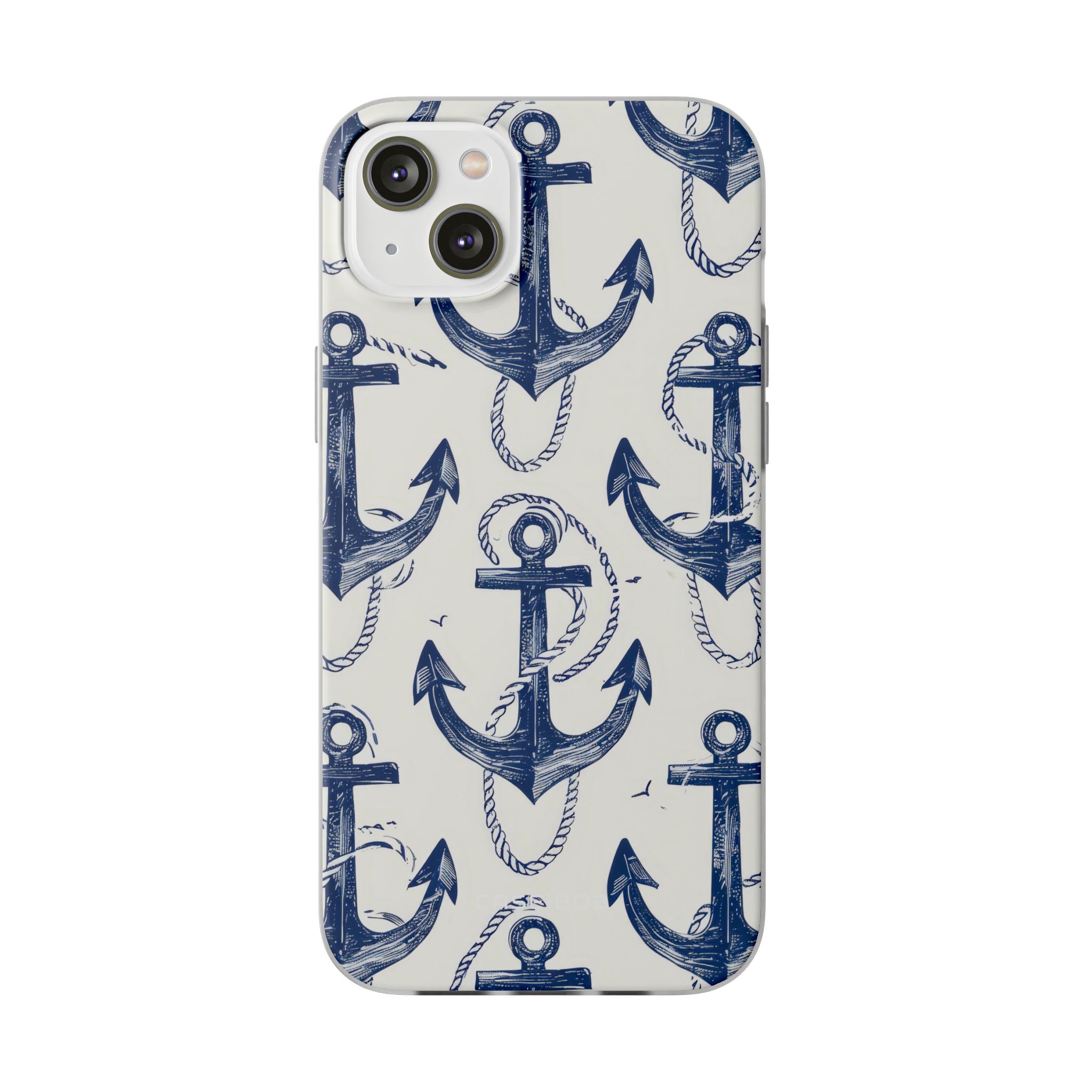 Navy Anchor Loop iPhone 14 Plus Case - Soft