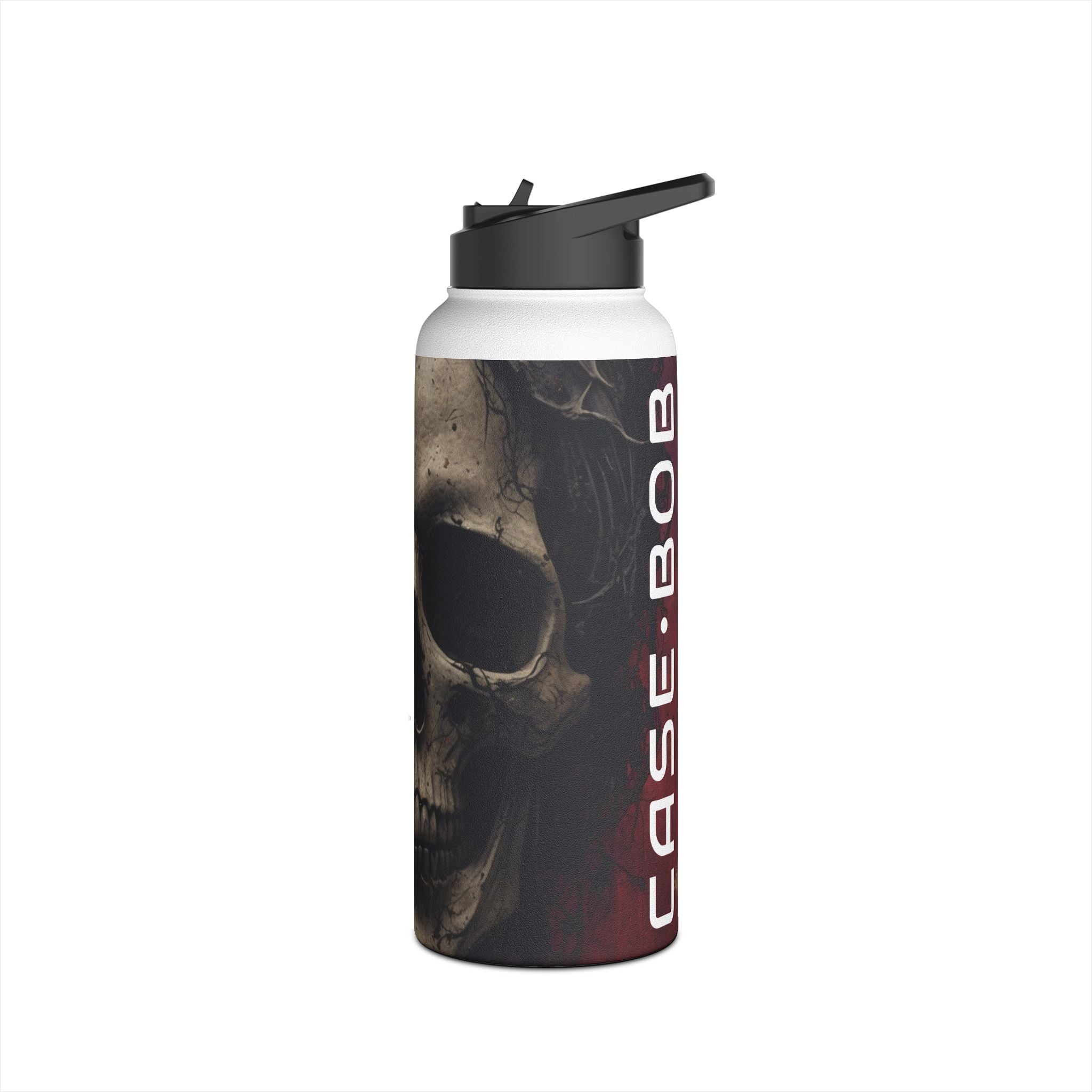 Winged Skull Rose - Stainless Steel Water Bottle