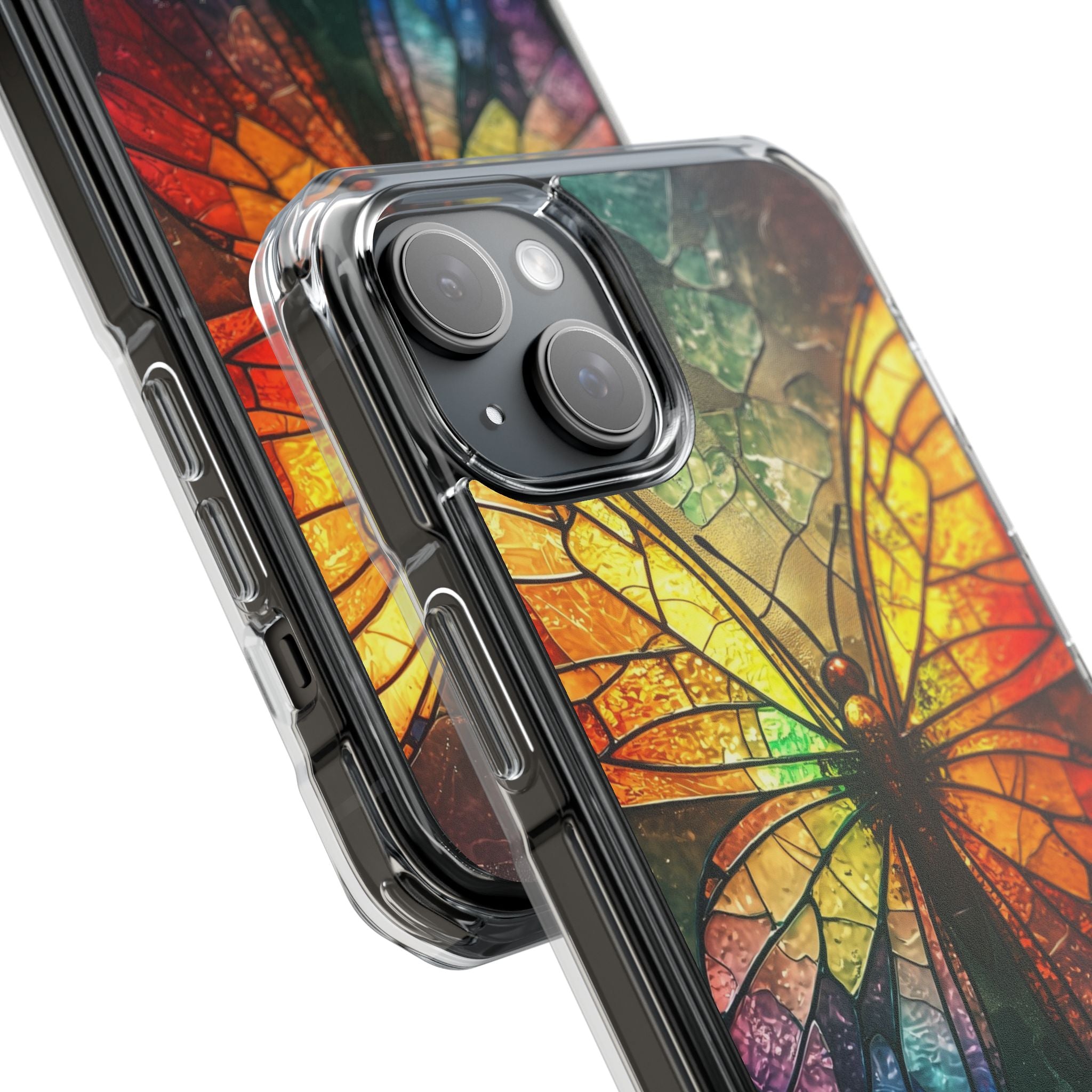 Stained Glass Butterfly iPhone 15 Plus Case - Impact