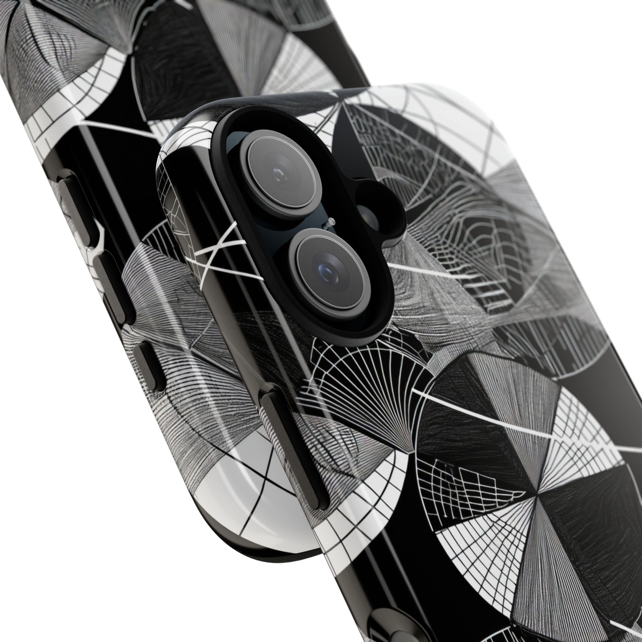 Labirinto a Cerchio Monocromatico iPhone 16 - Tough