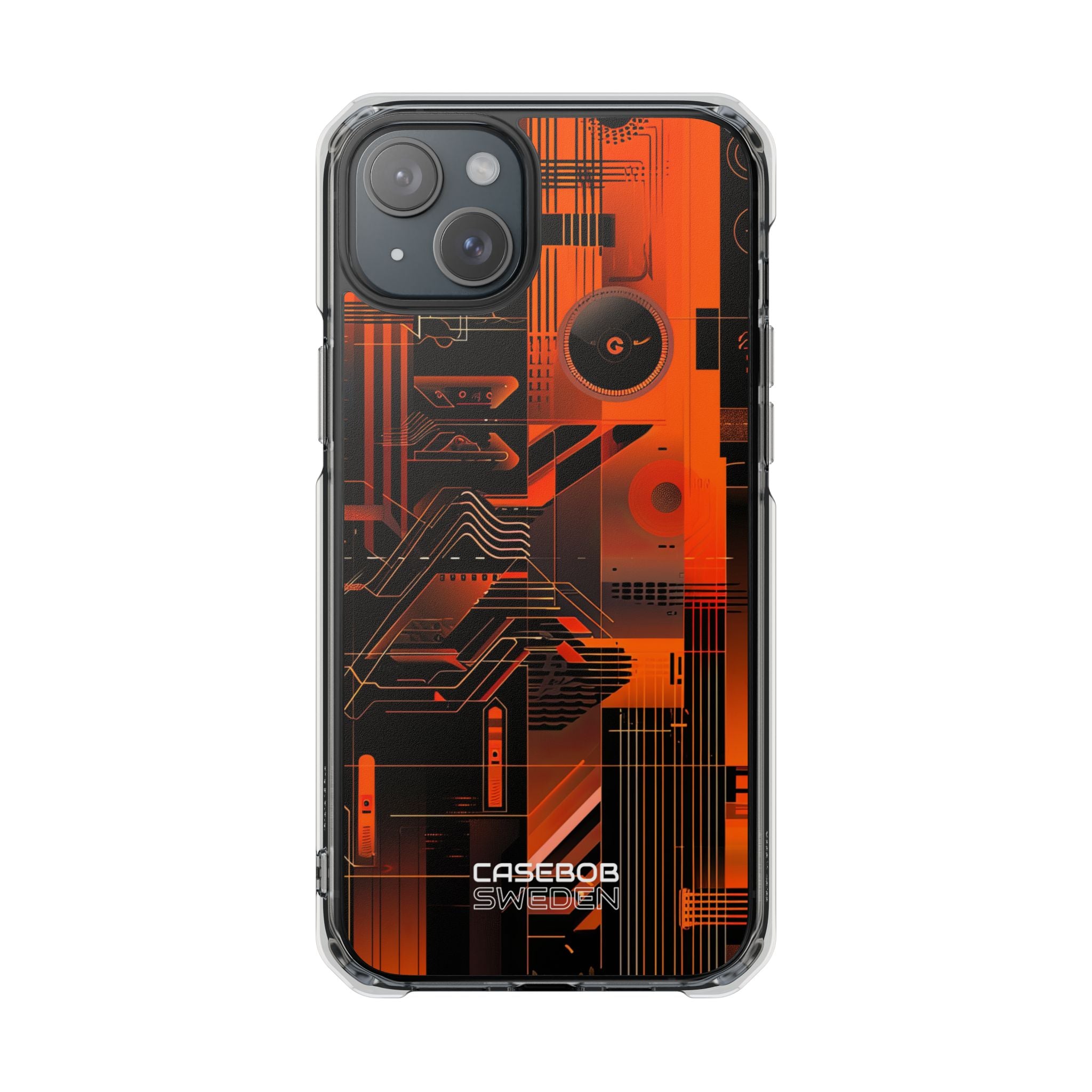 Orange Circuit Dreams iPhone 15 - Impact Clear+