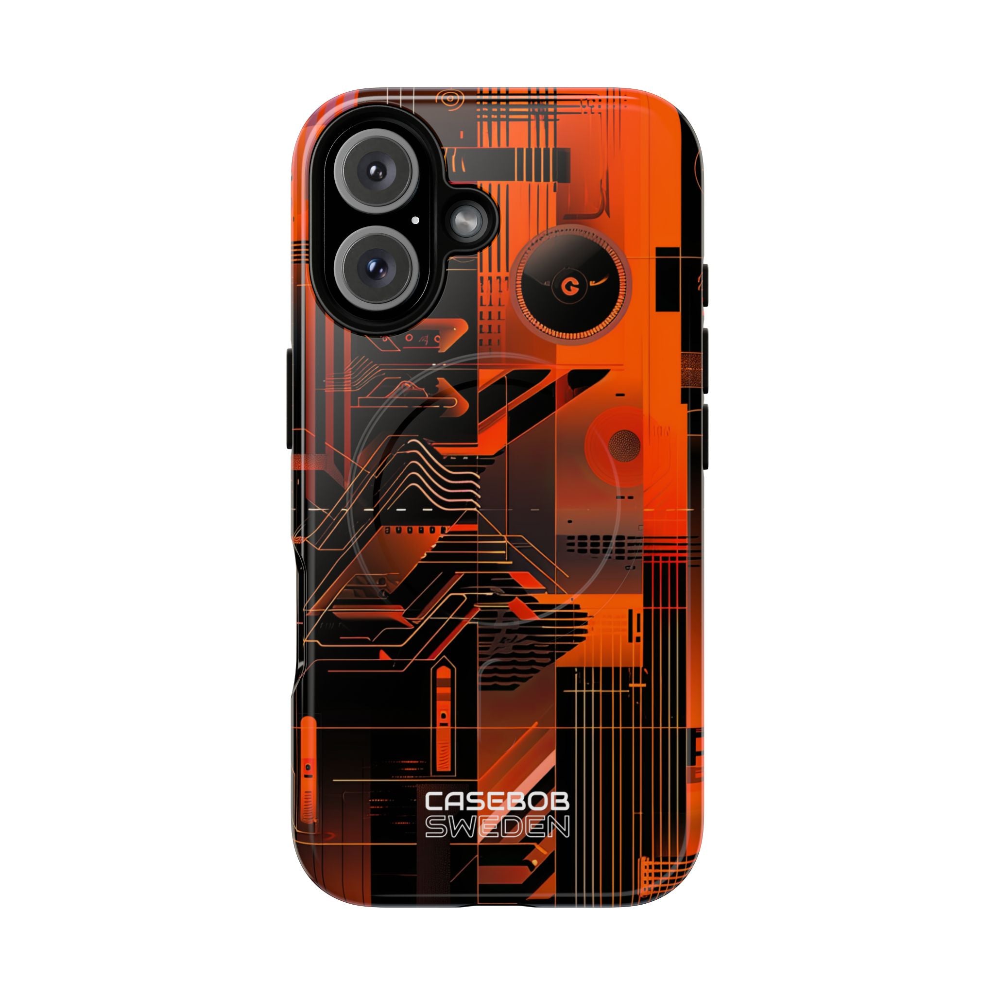 Orange Circuit Dreams iPhone 16 - Tough+