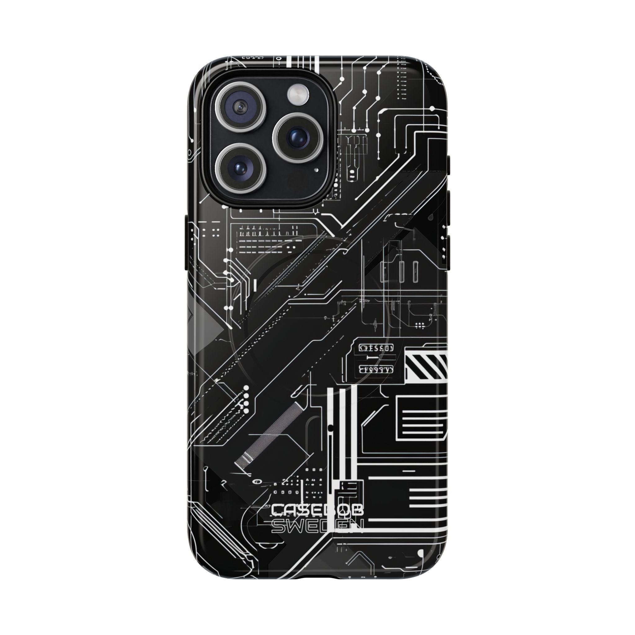Futuristisches Schaltkreisgitter iPhone 15 – Tough+