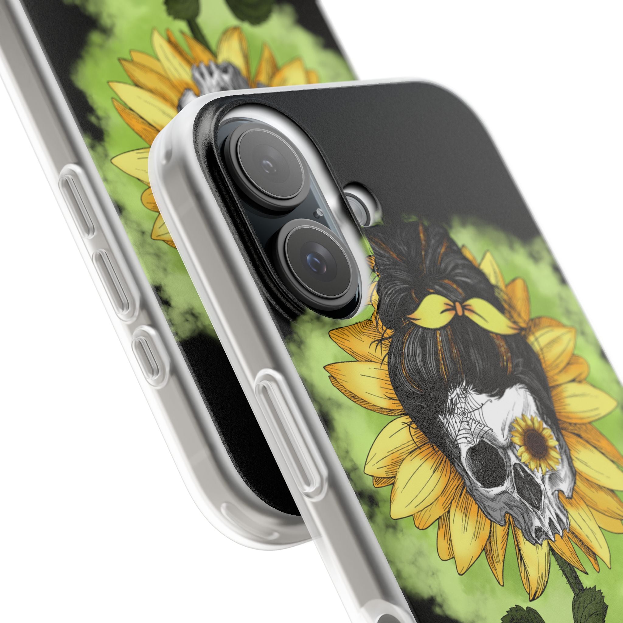 Sunflower Skull iPhone 16 Case - Soft