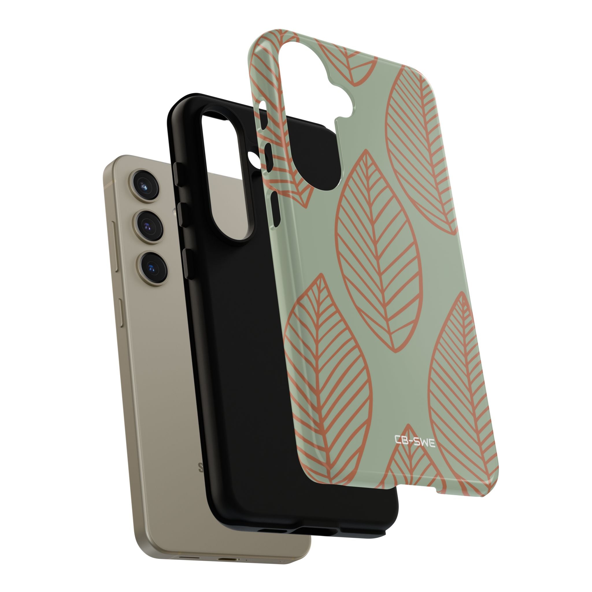 Mint and Orange Leaves - Samsung Case