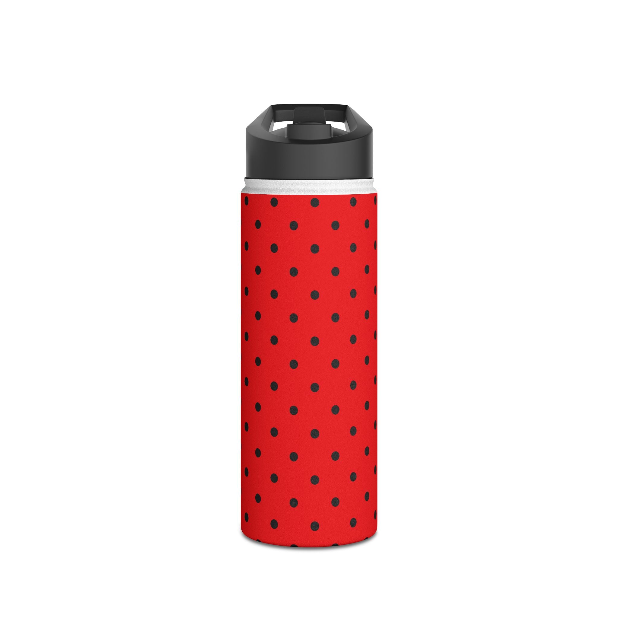 Black Dot Grid - Stainless Steel Water Bottle