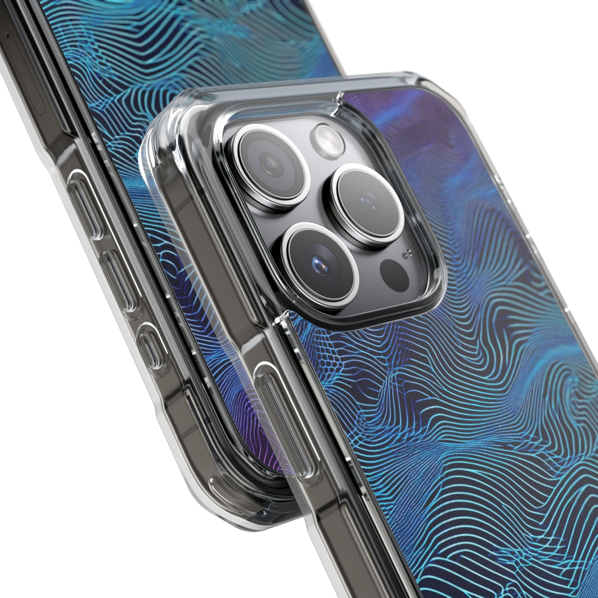 Neon Waves Flow iPhone 15 - Impact Clear+