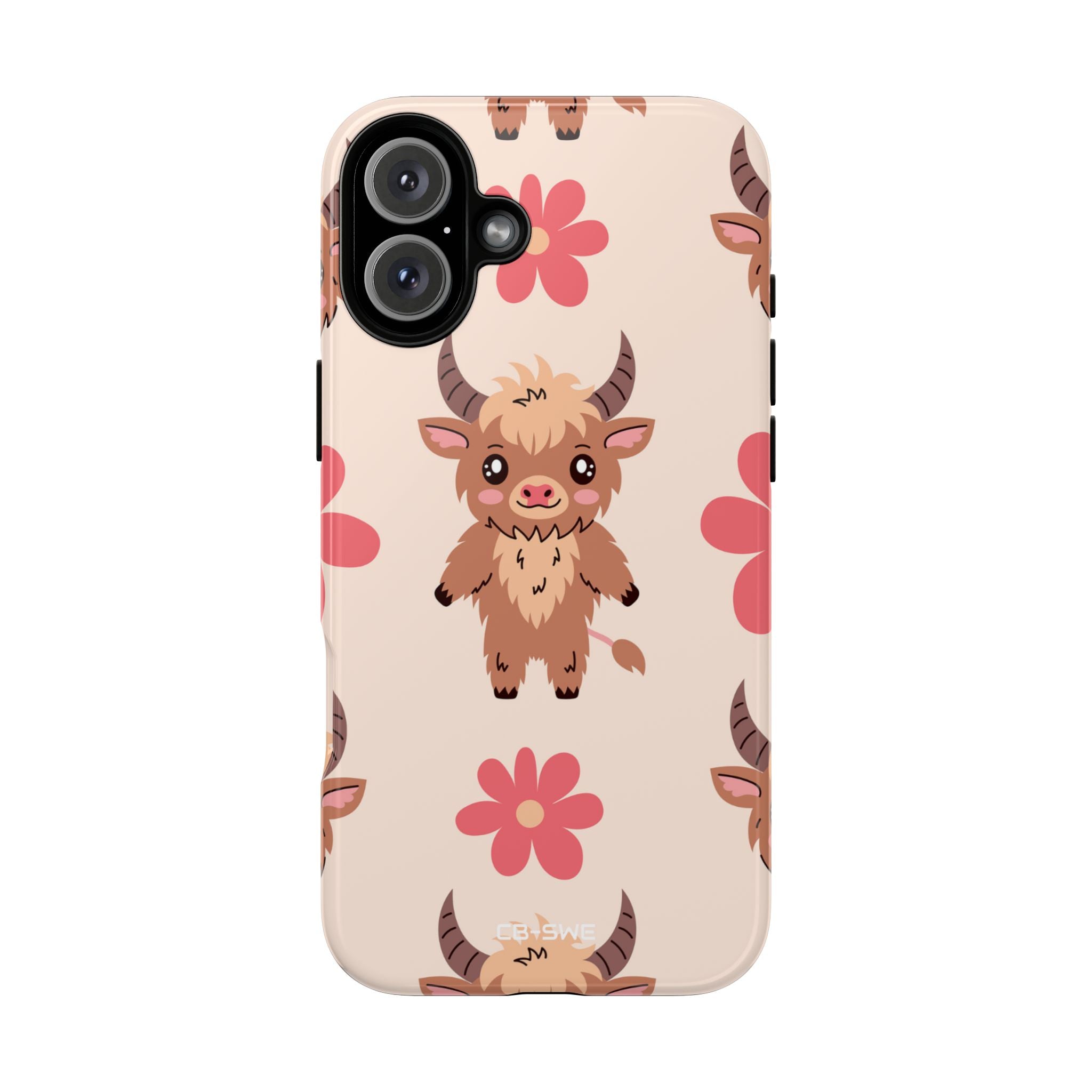 Cute Cattle & Flowers - iPhone Case