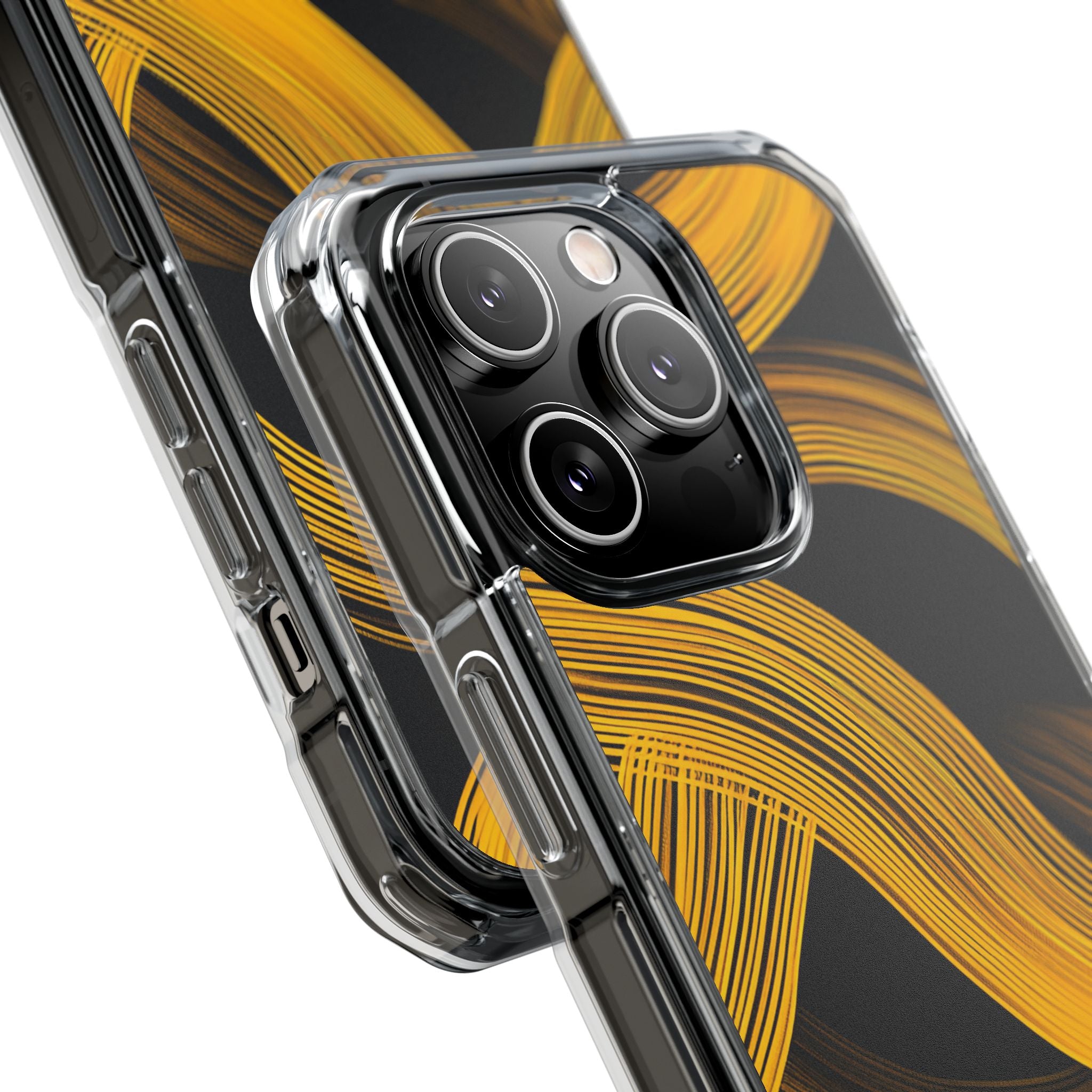 Yellow Flow Lines iPhone 14 - Impact Clear+