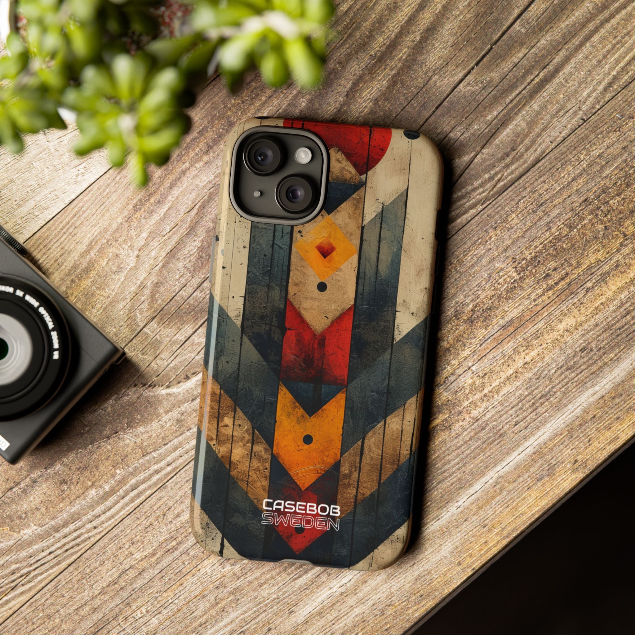 Geometric Fire Rise iPhone 15 - Resistente