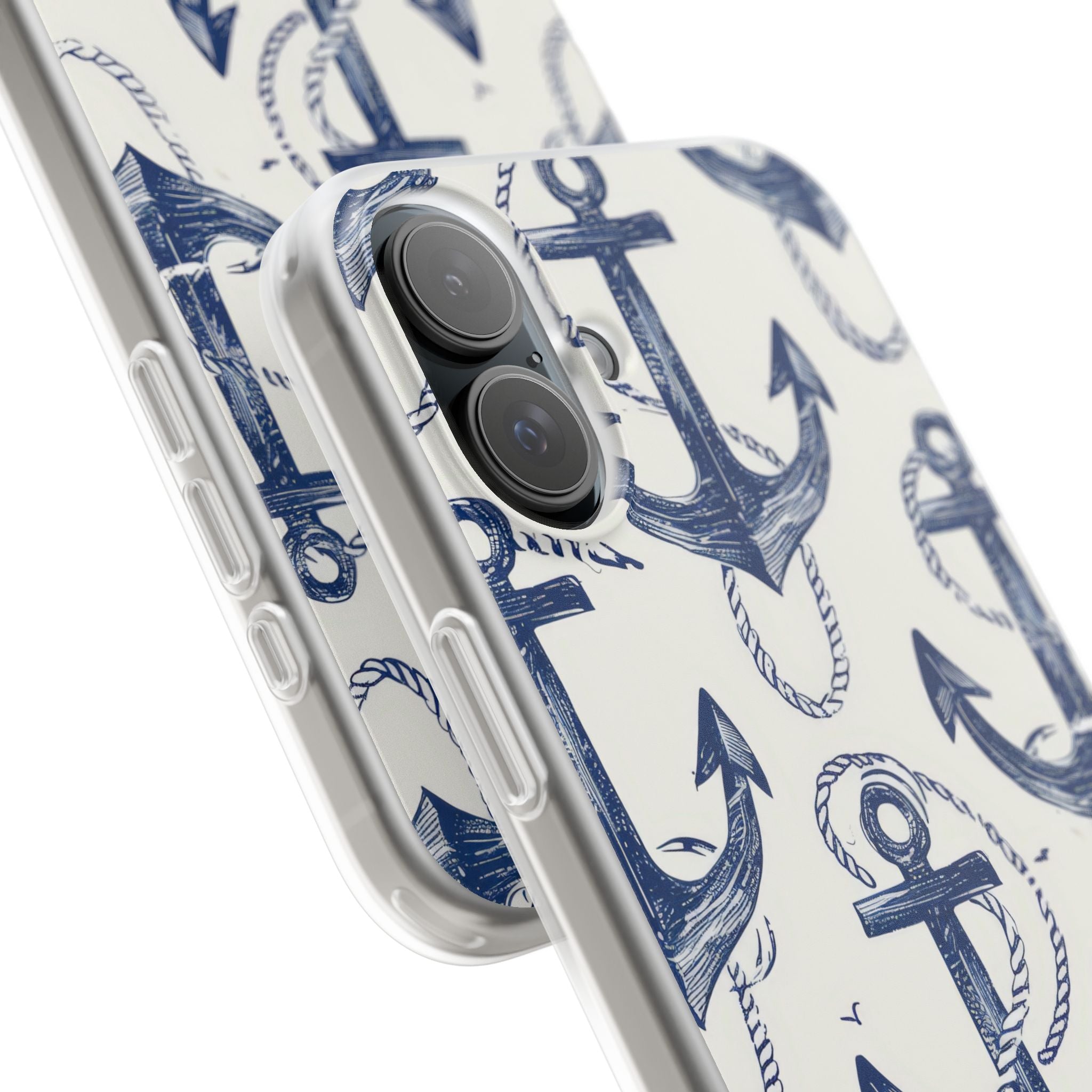 Navy Anchor Loop iPhone 16 Plus Case - Soft