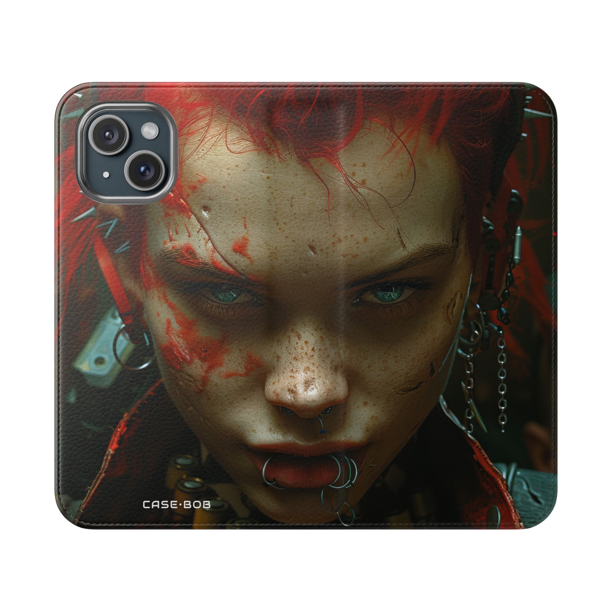 Scarlet Gaze - iPhone 15 Case - Wallet