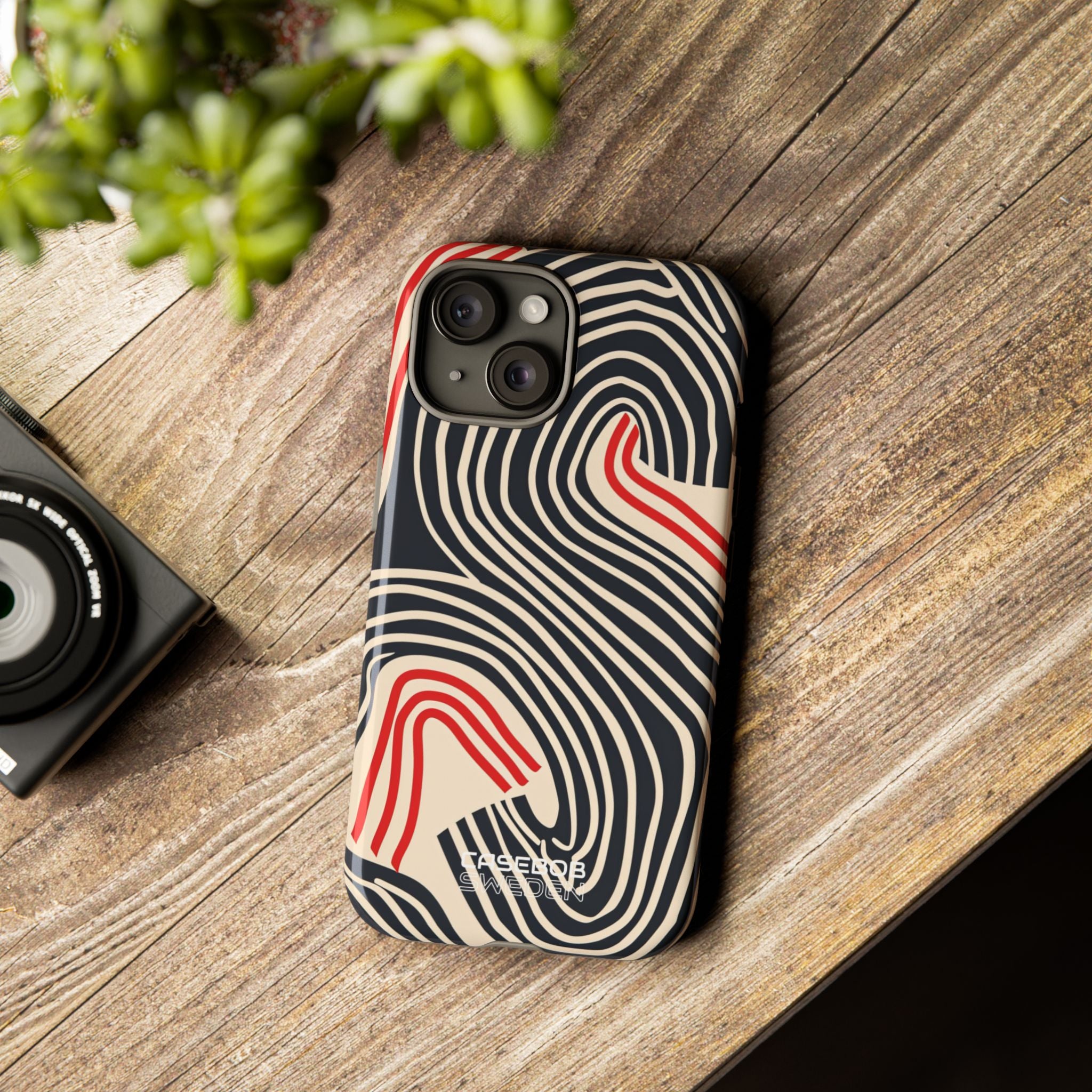 Wavy Red Flow iPhone 15 - Tough