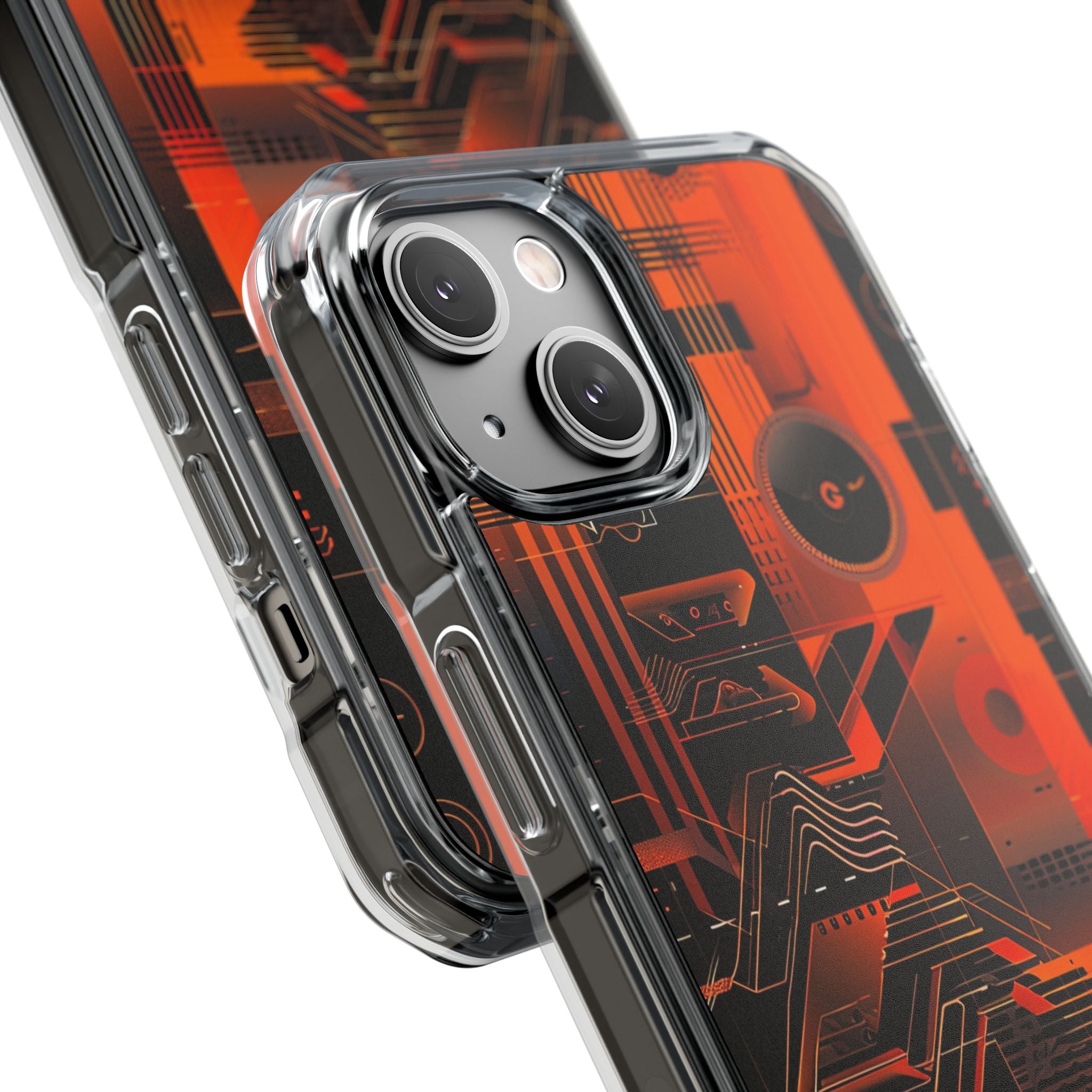 Orange Circuit Dreams iPhone 14 - Impact Clear+